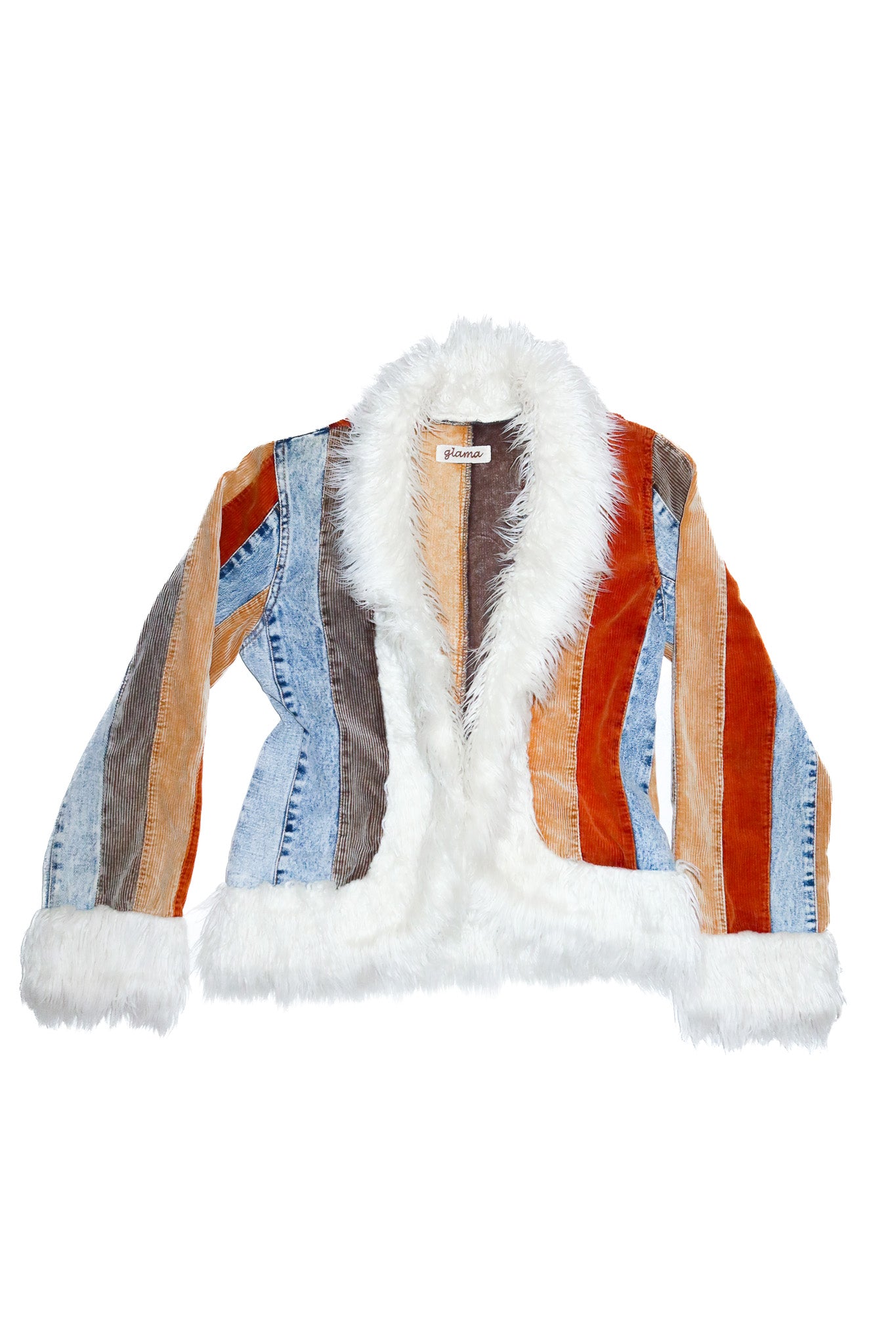 2000's glama patchwork afghan jacket multi.
