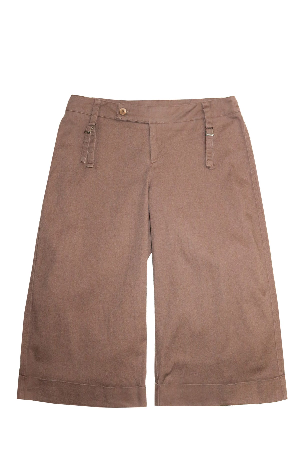 2000's christopher ari belted capri pants brown.