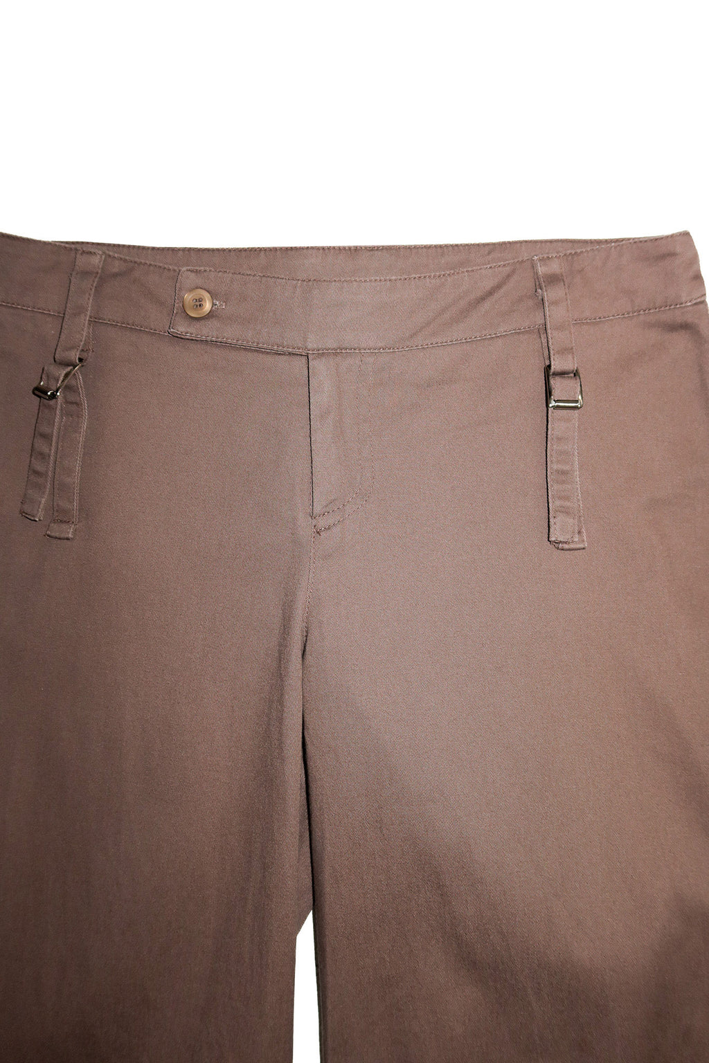 2000's christopher ari belted capri pants brown.
