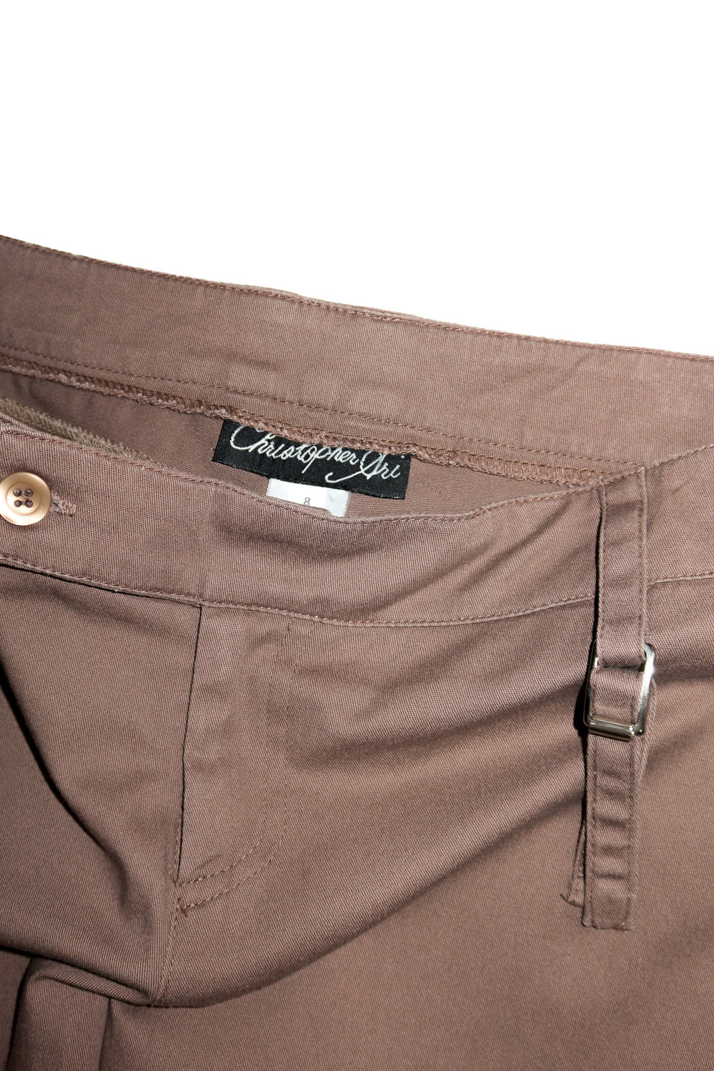 2000's christopher ari belted capri pants brown.
