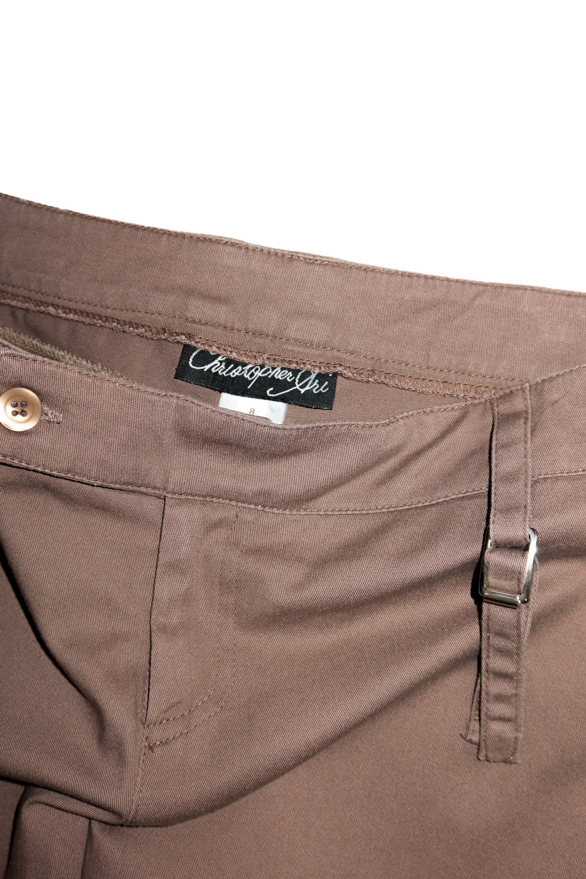 2000's christopher ari belted capri pants brown.