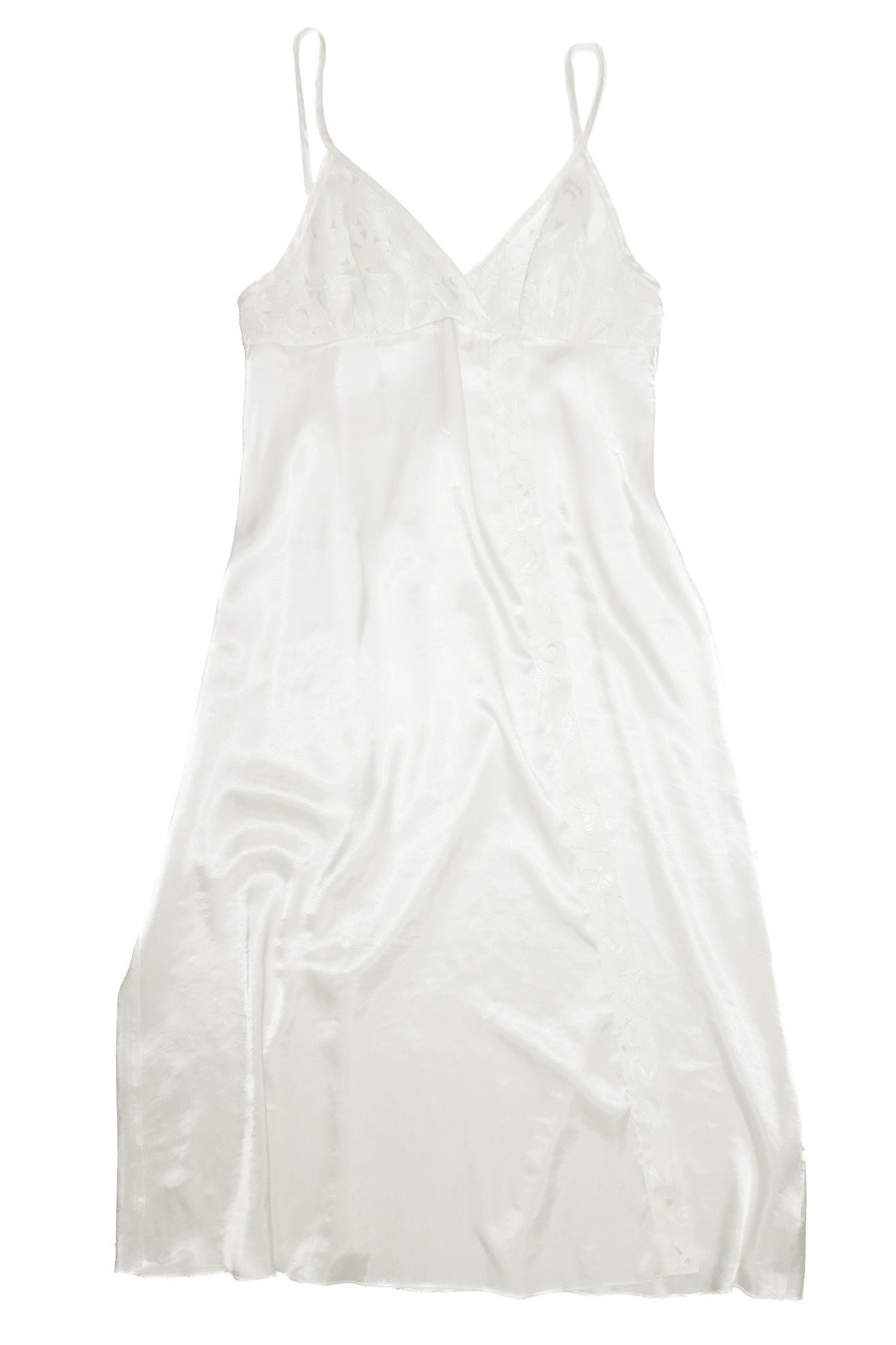1990’s hilton sheer lace maxi slip dress cream.