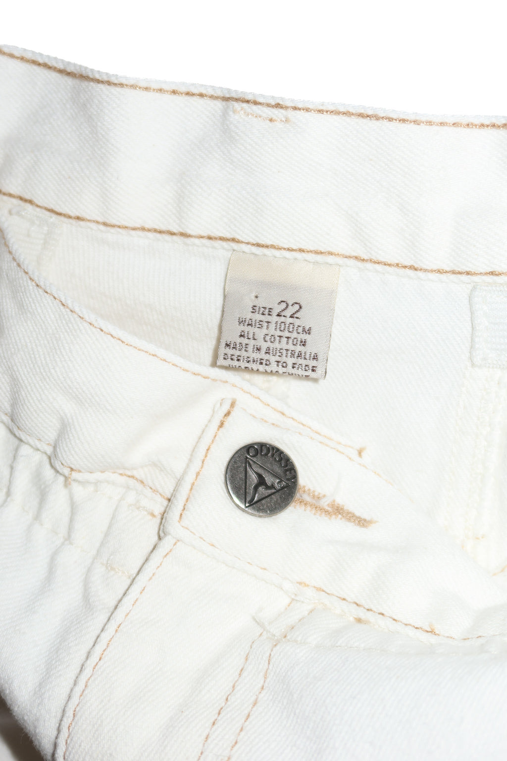 1990's odyssey high waist tapered jeans cream.