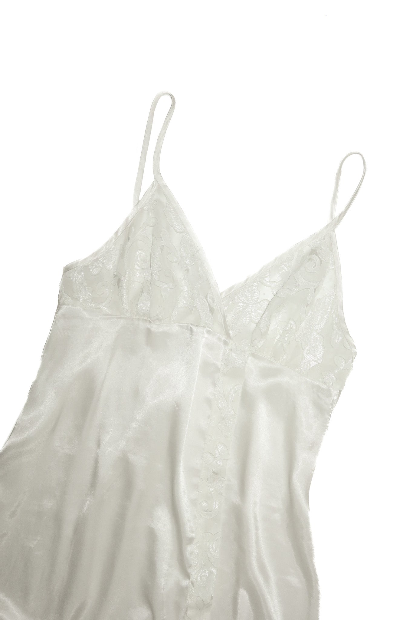 1990’s hilton sheer lace maxi slip dress cream.