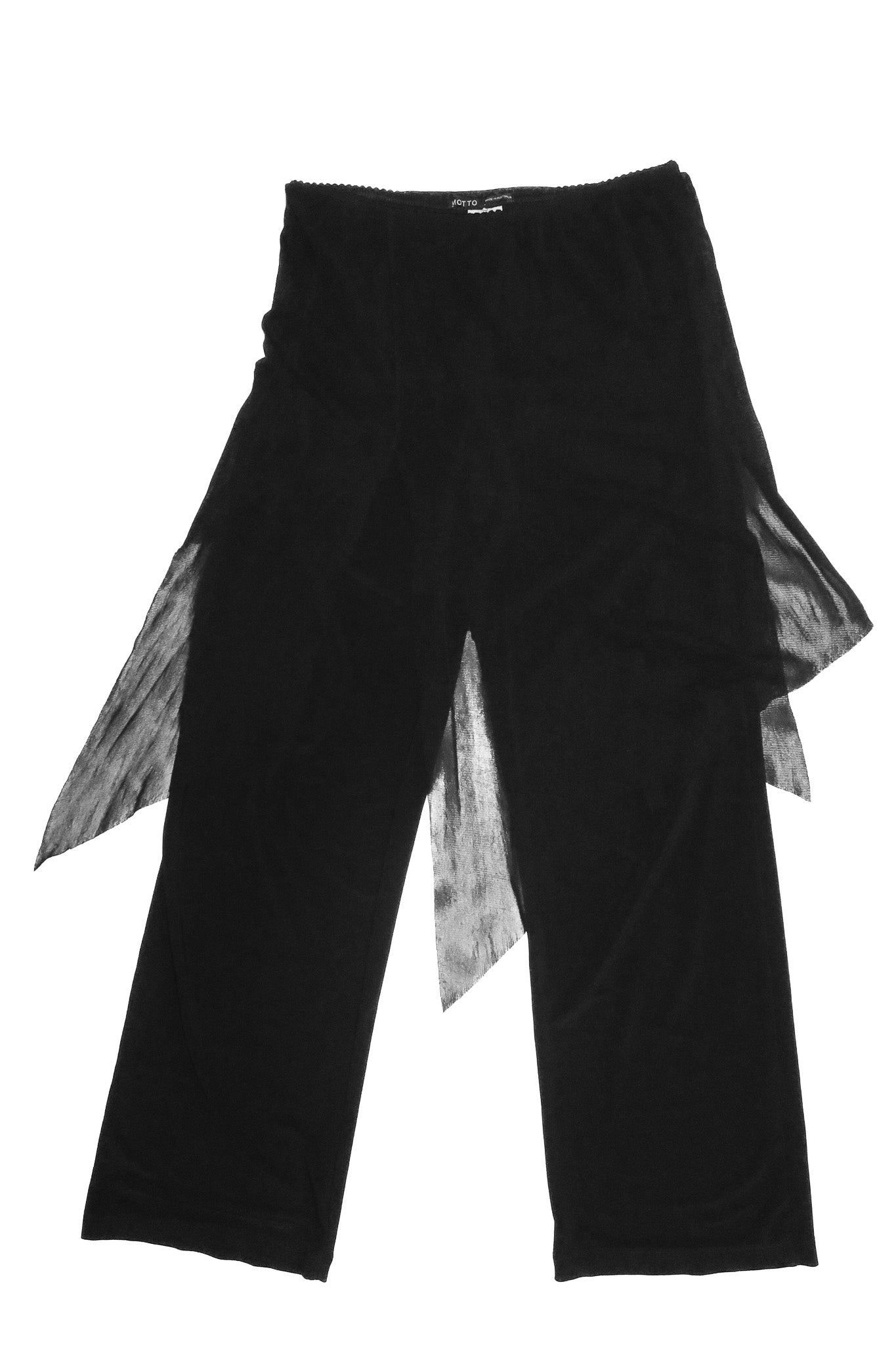 2000’s motto mesh overlay stretch pants black.
