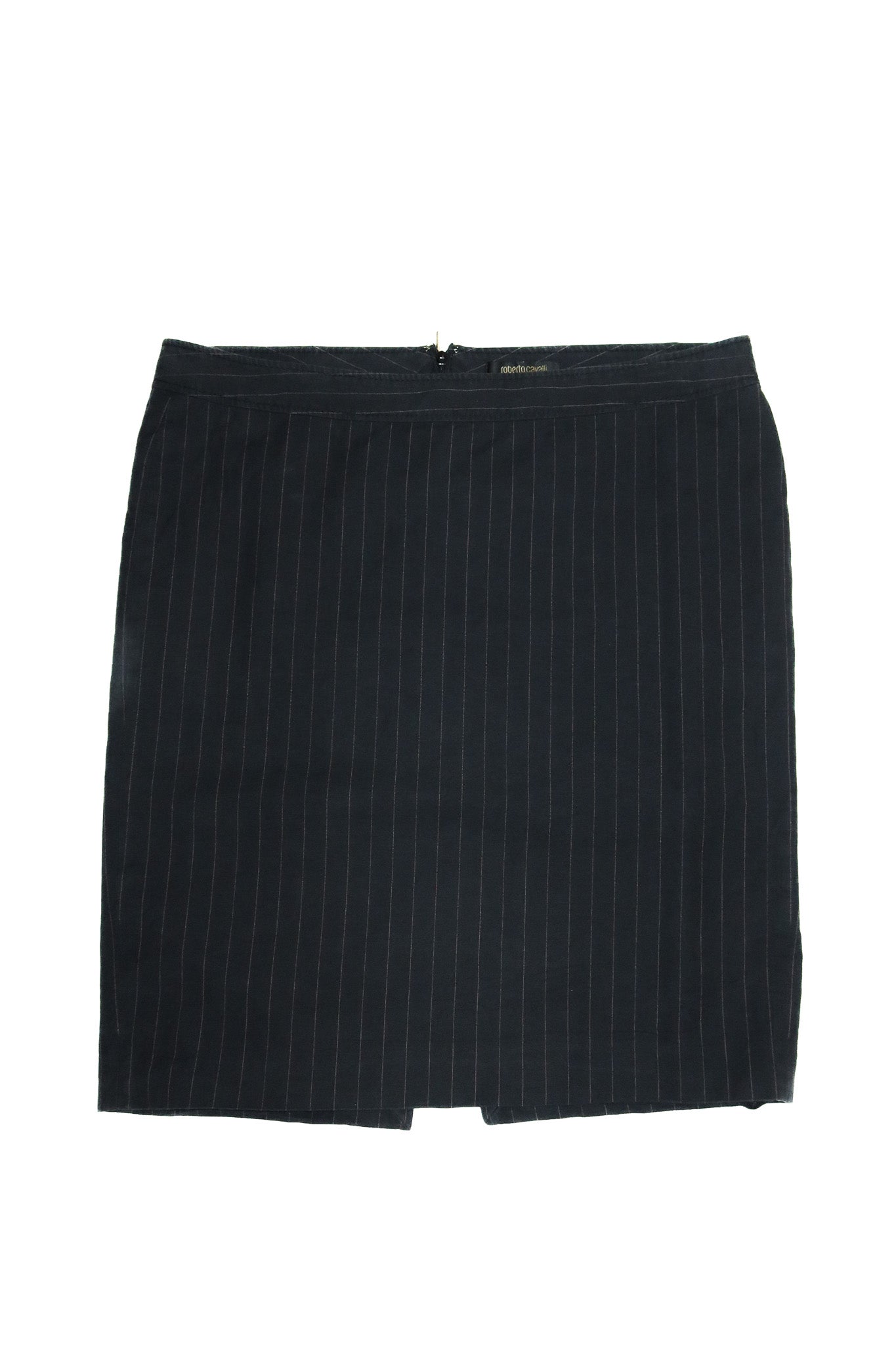 roberto cavalli pinstripe pencil skirt black.