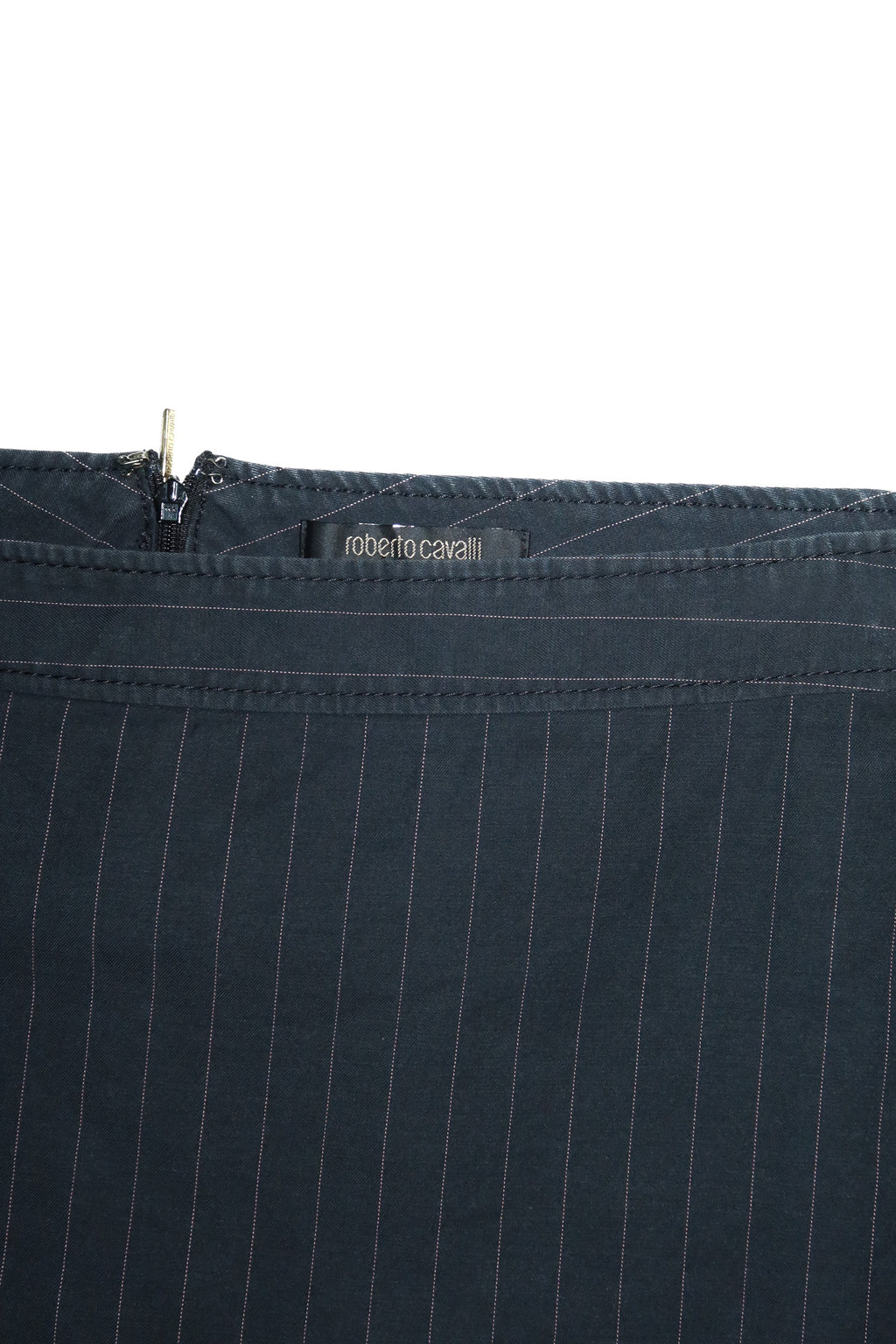 roberto cavalli pinstripe pencil skirt black.