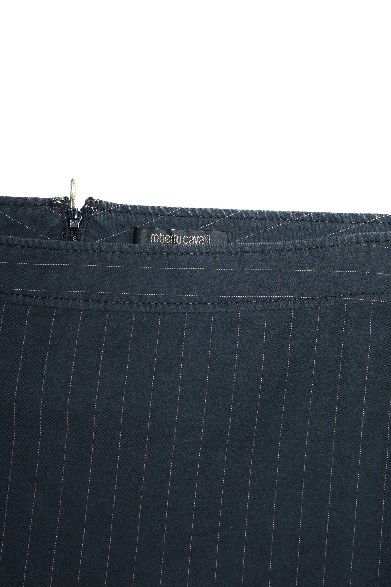 roberto cavalli pinstripe pencil skirt black.