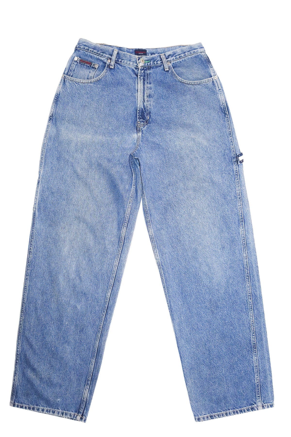 1990's tommy hilfiger carpenter cargo jeans blue.