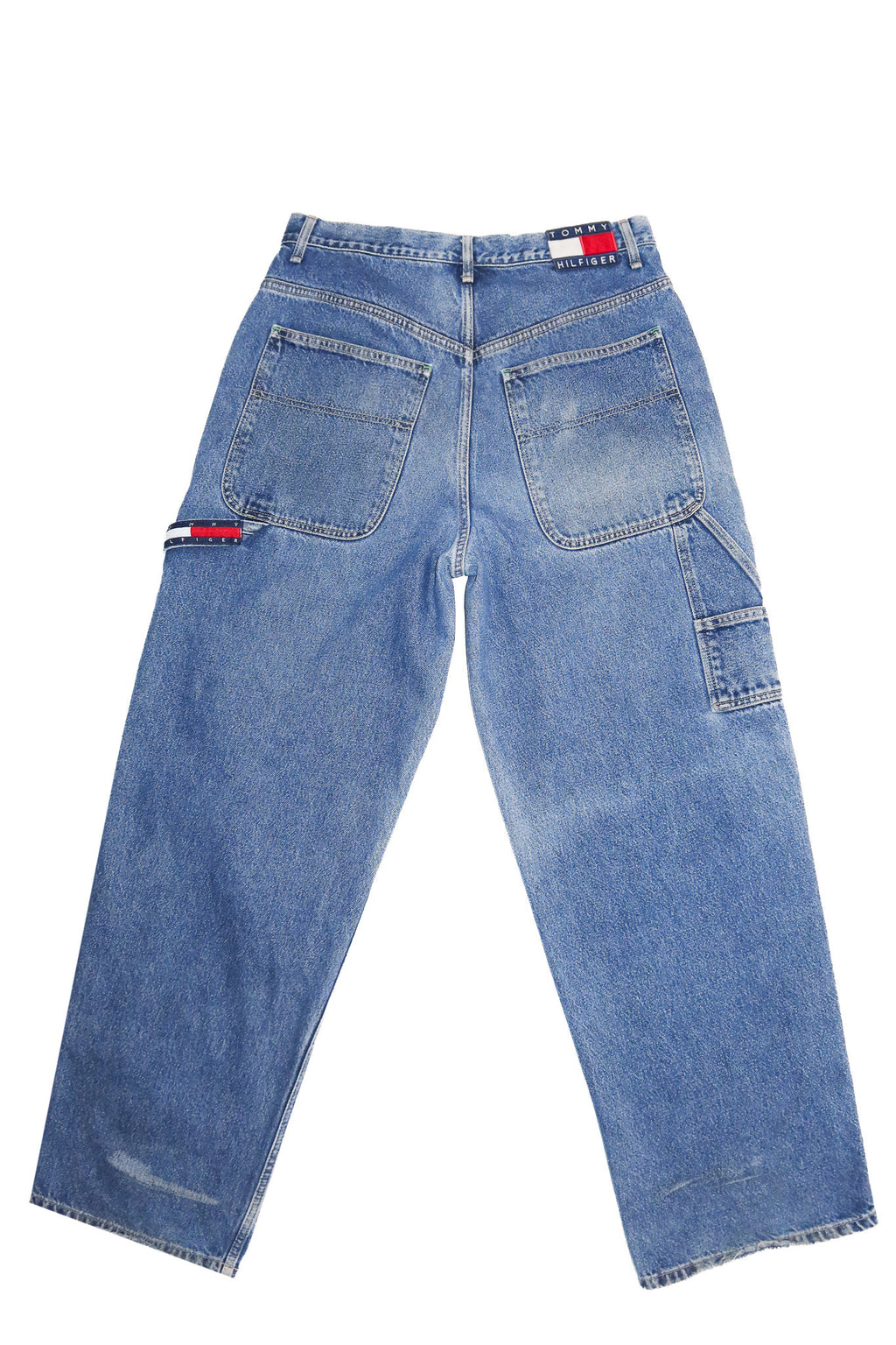 1990's tommy hilfiger carpenter cargo jeans blue.