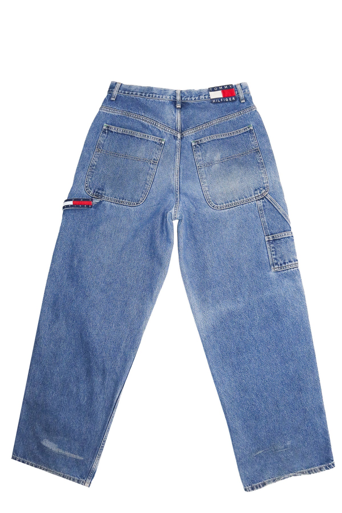 1990's tommy hilfiger carpenter cargo jeans blue.