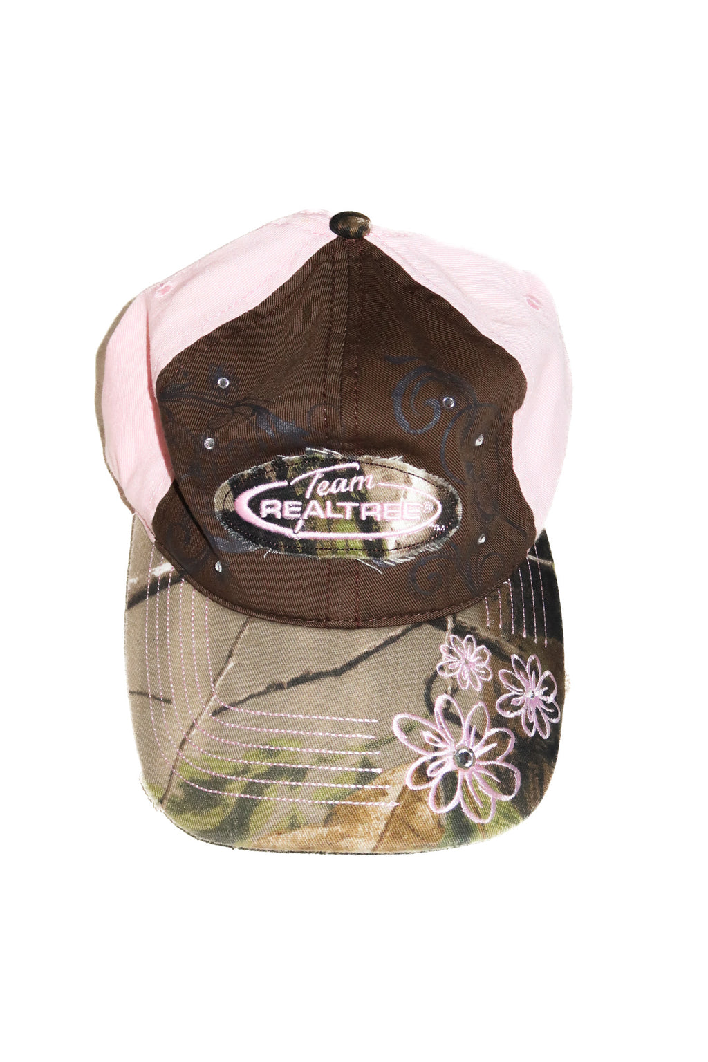 2000’s team realtree camo floral rhinestone cap pink.