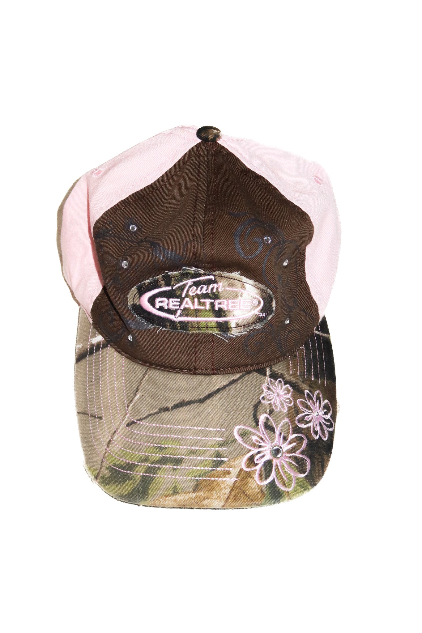 2000’s team realtree camo floral rhinestone cap pink.