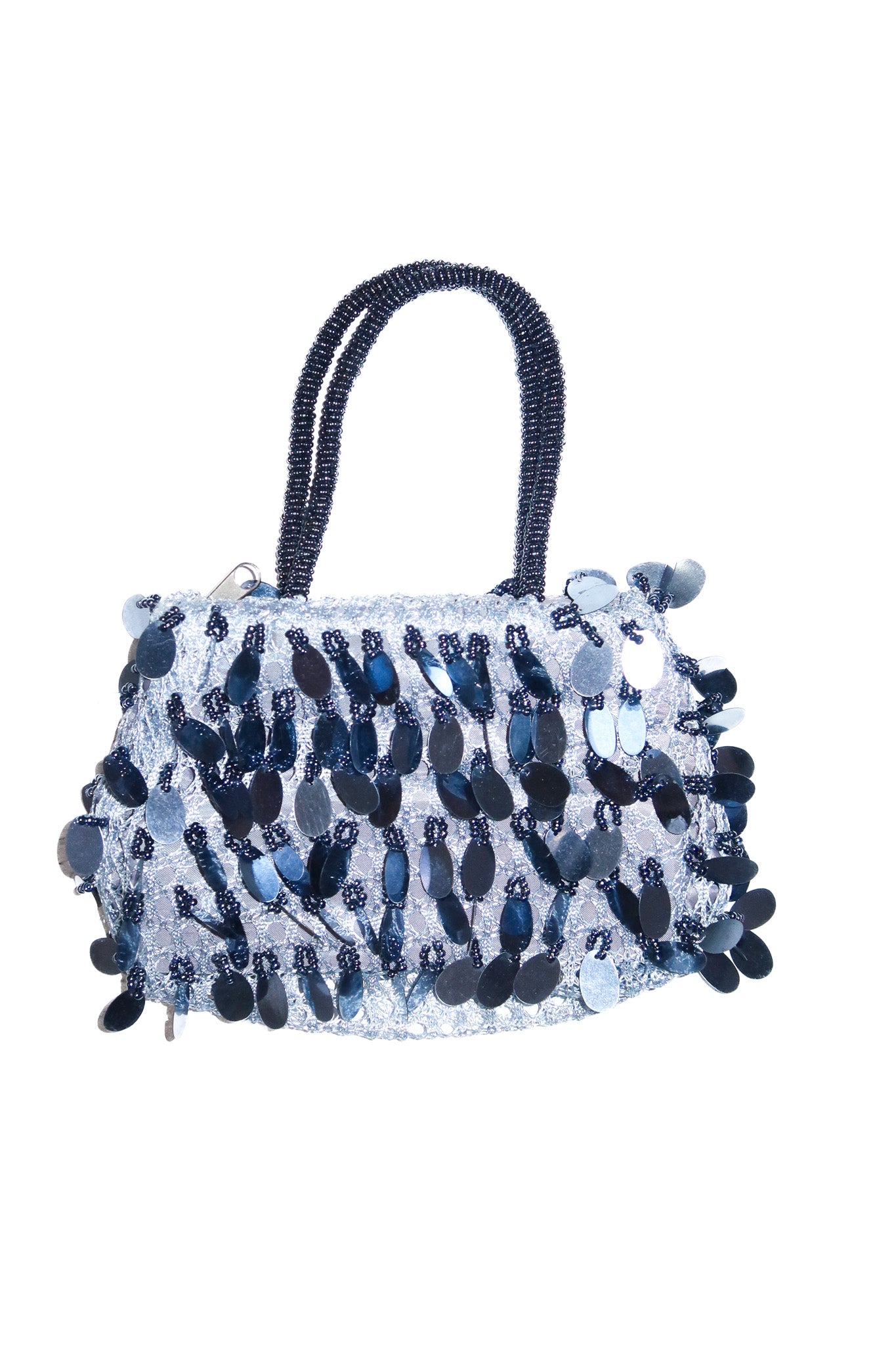 2000’s beaded sequin shoulder bag blue.