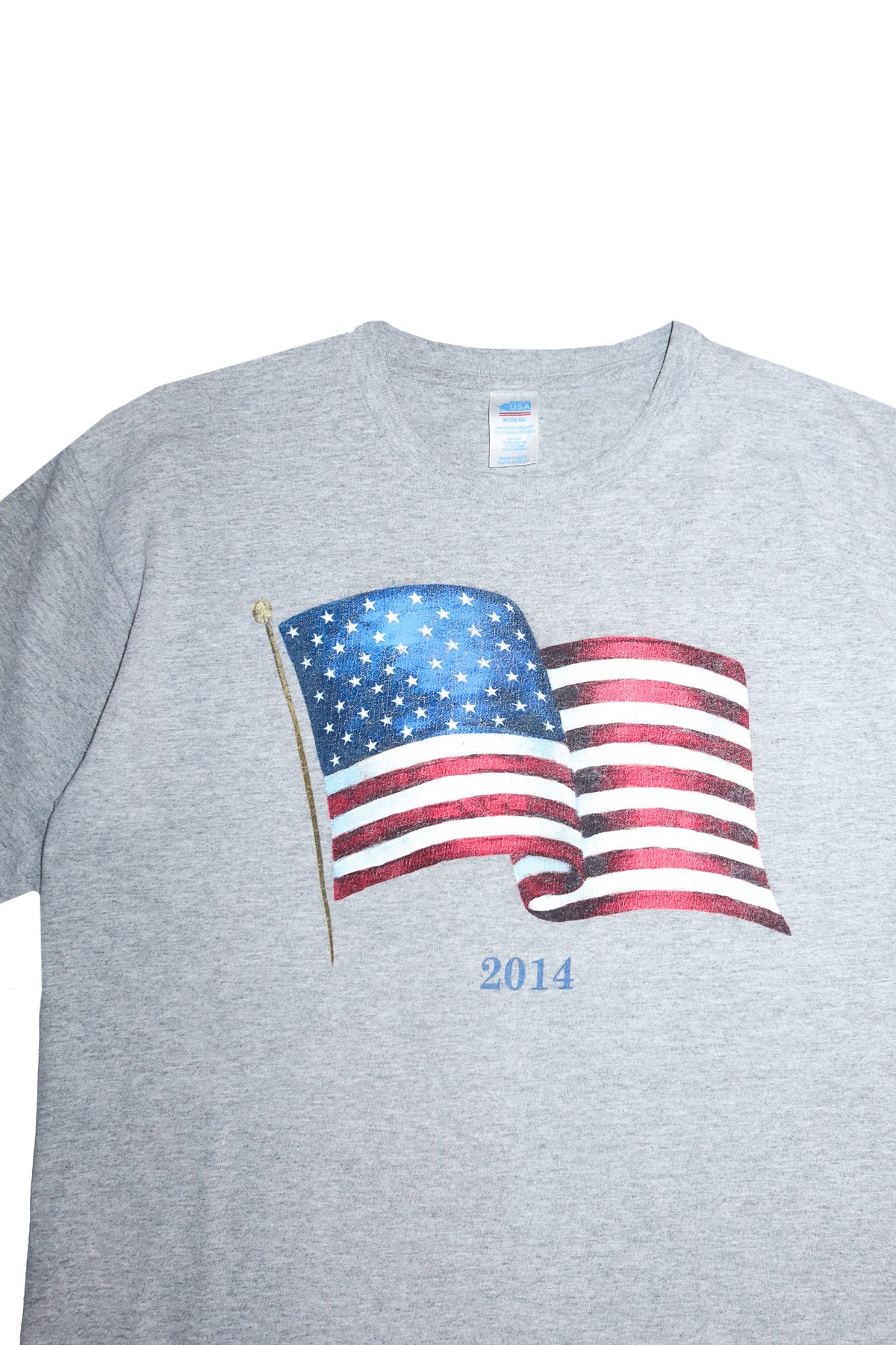 2014 star tag american flag graphic t-shirt grey.