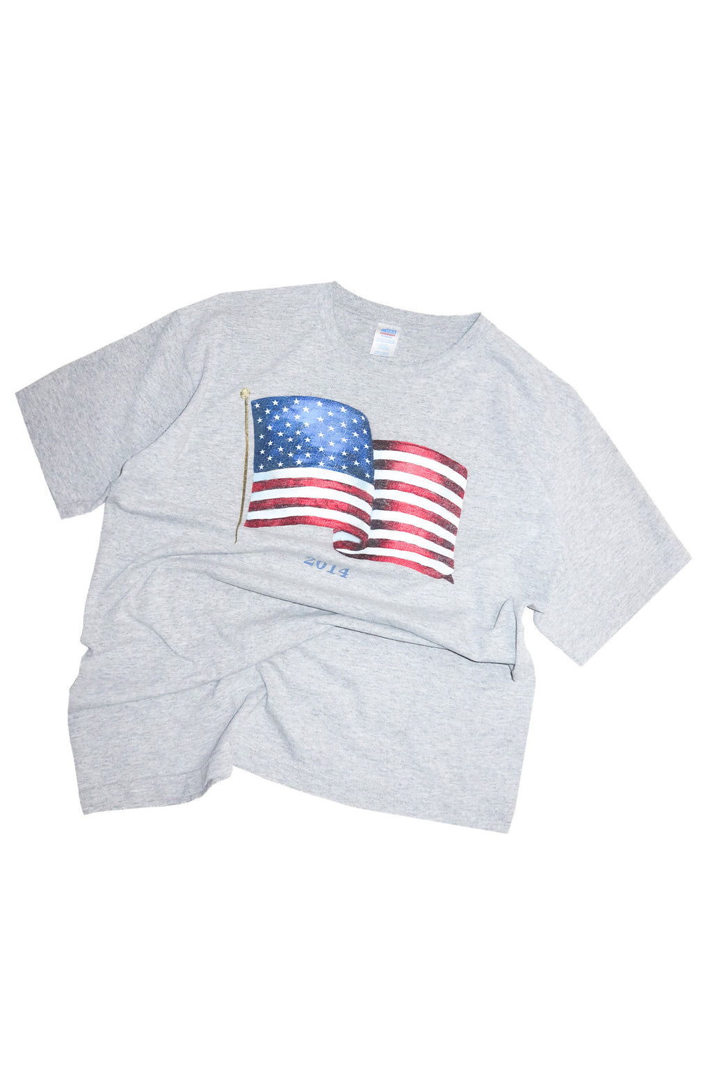 2014 star tag american flag graphic t-shirt grey.