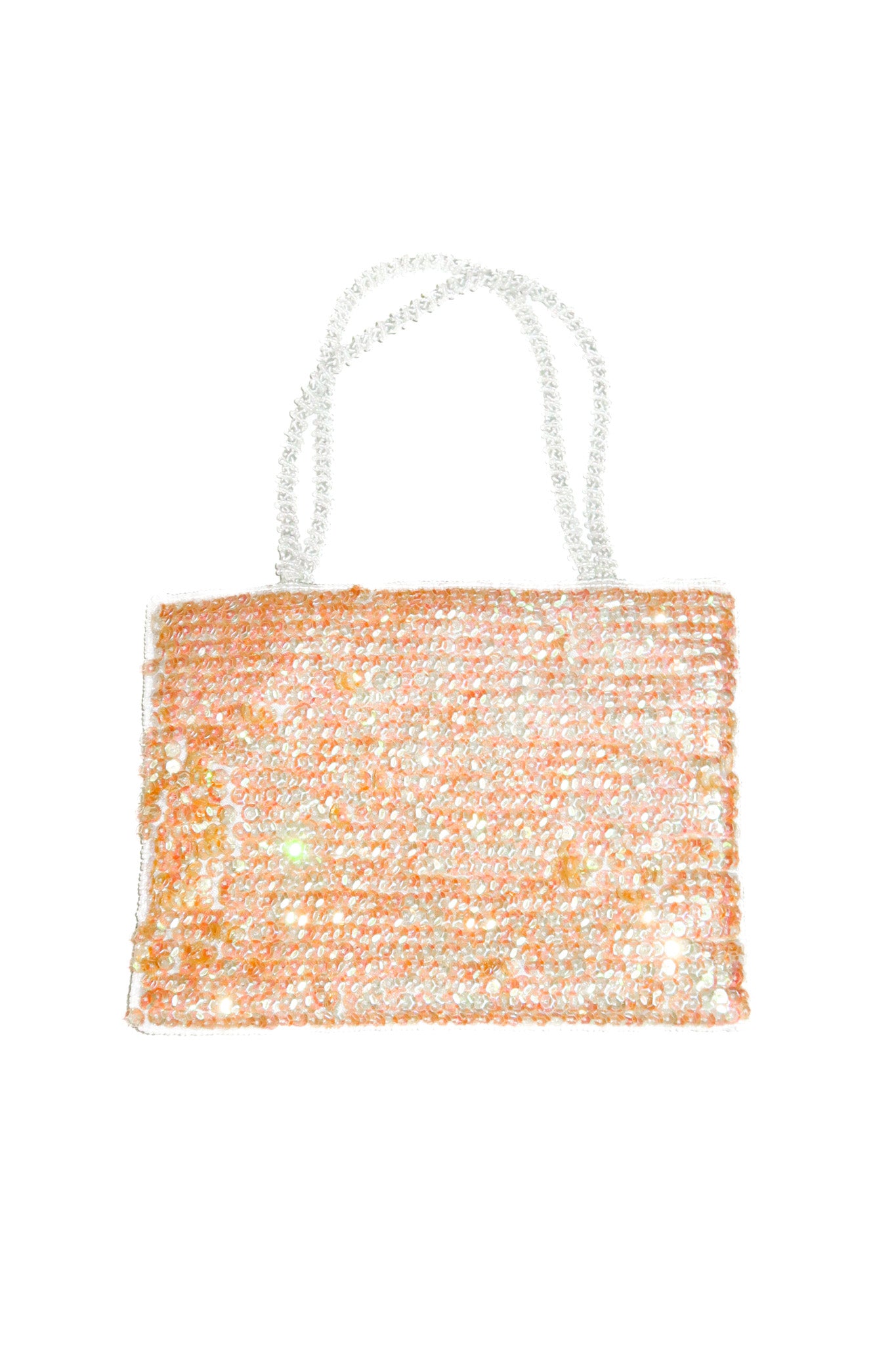 1990's vintage fully beaded evening bag peach.