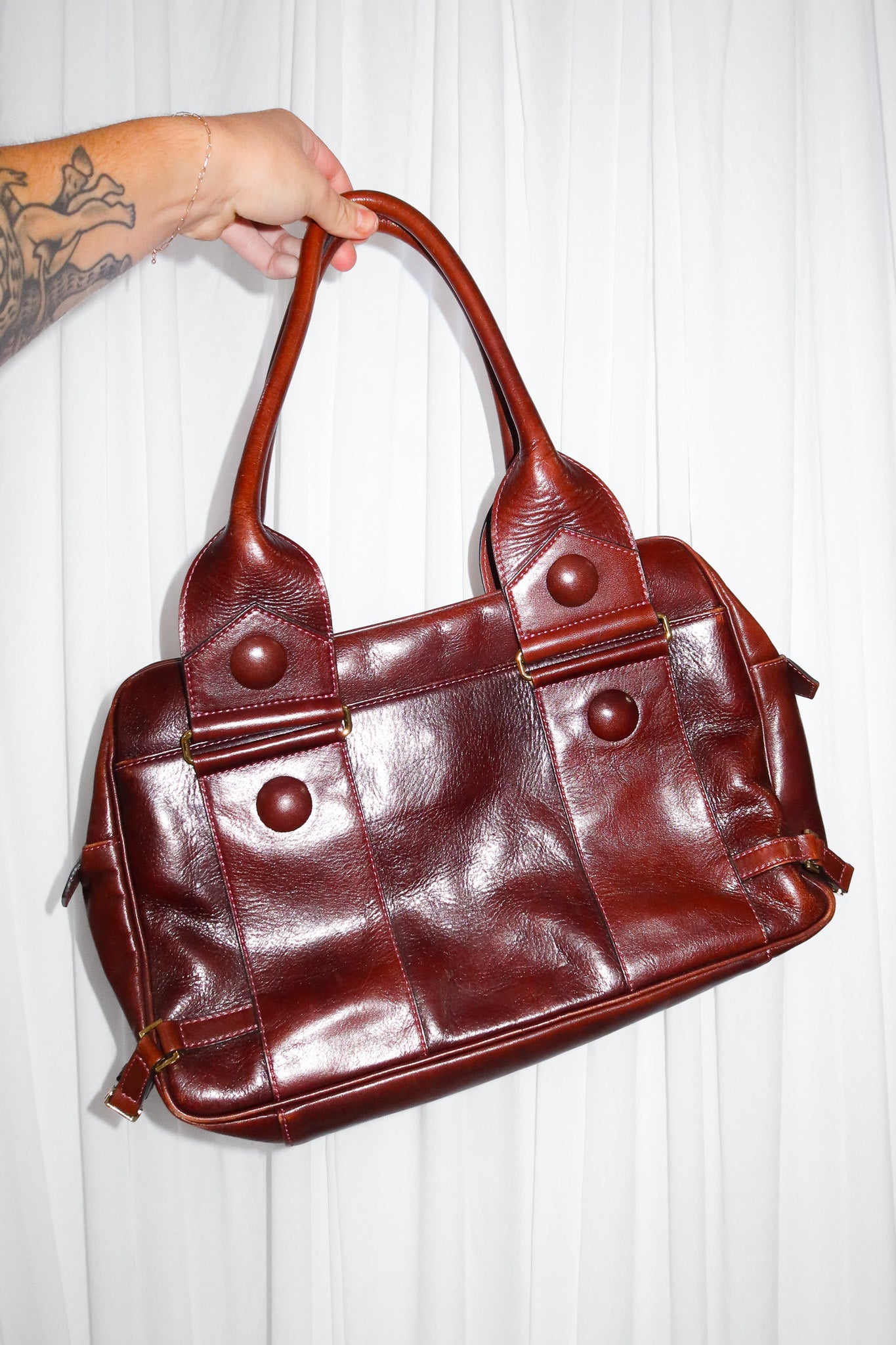kazuyo nakano New york leather handbag brown.