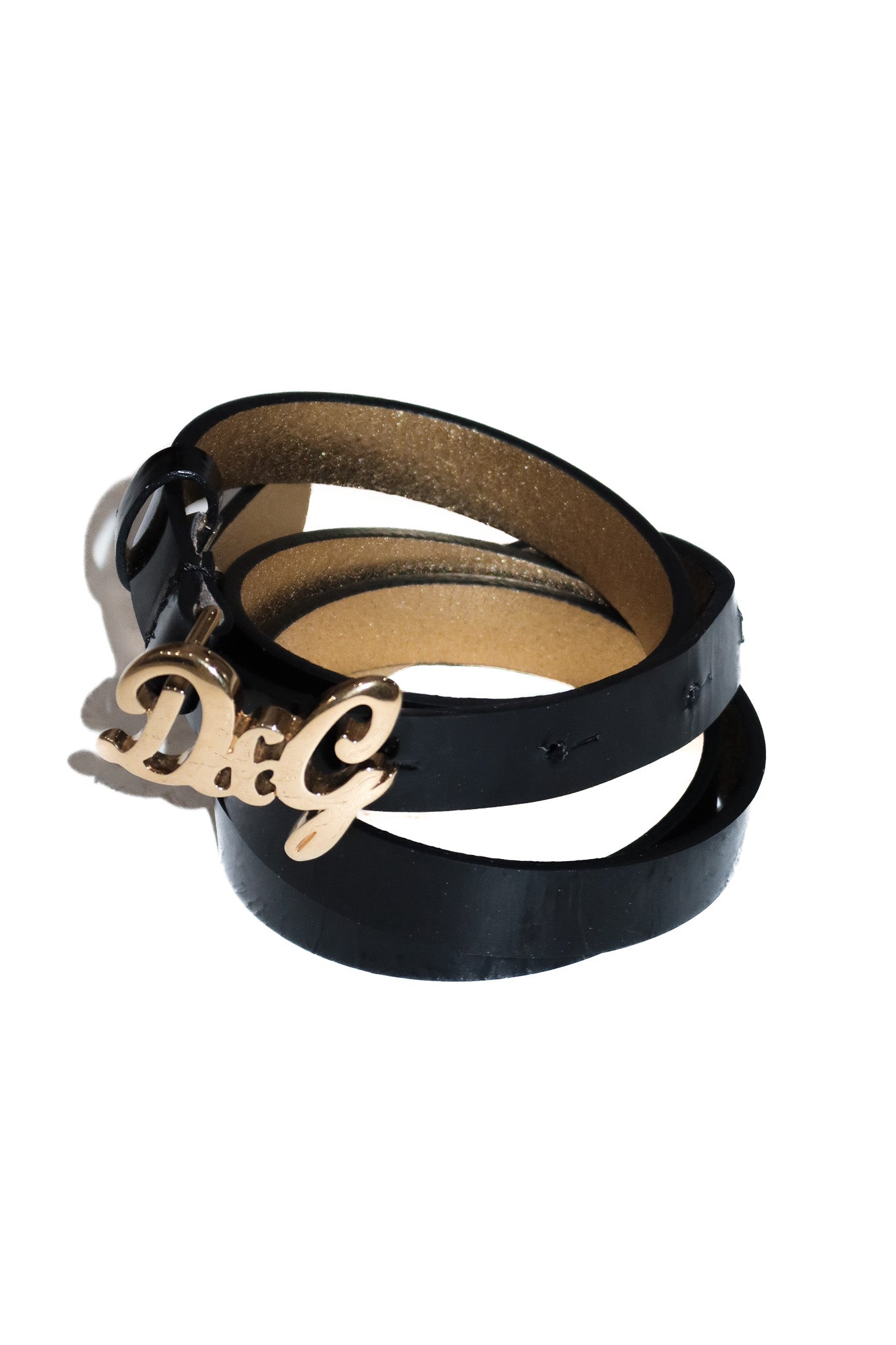 2000's d&g dolce & gabbana wrap leather belt black.