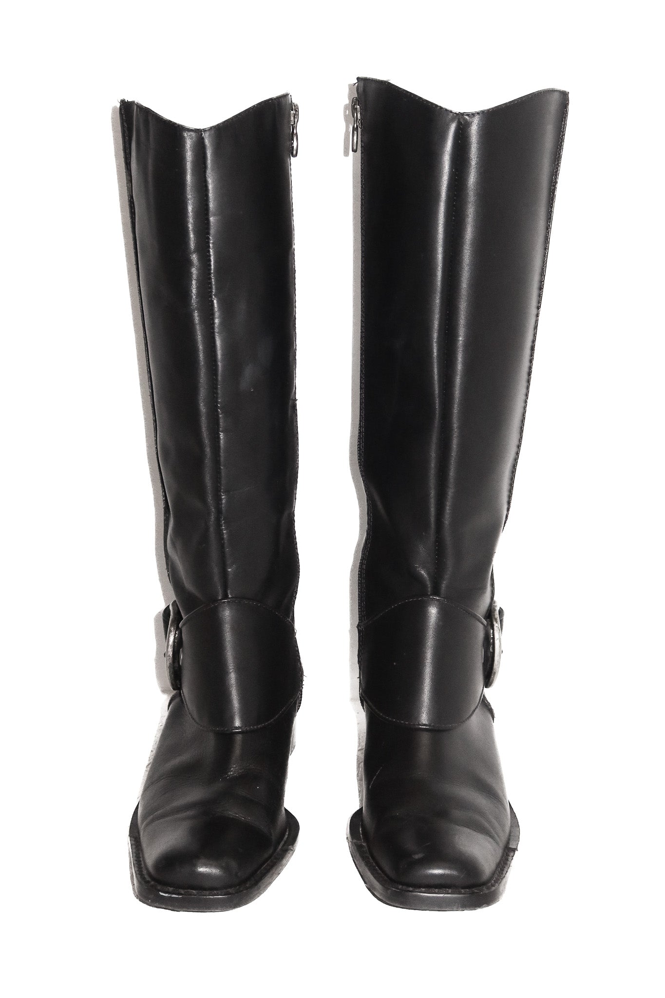 harley davidson leather harness riding boots black.