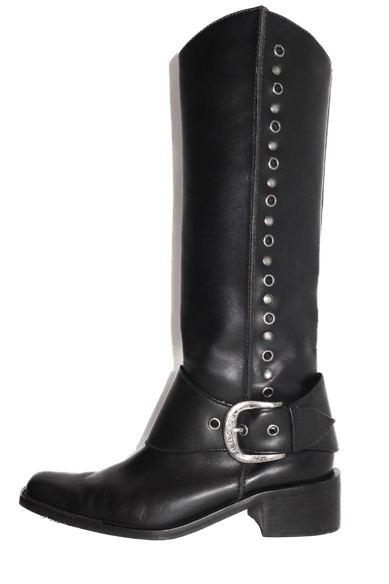 harley davidson leather harness riding boots black.