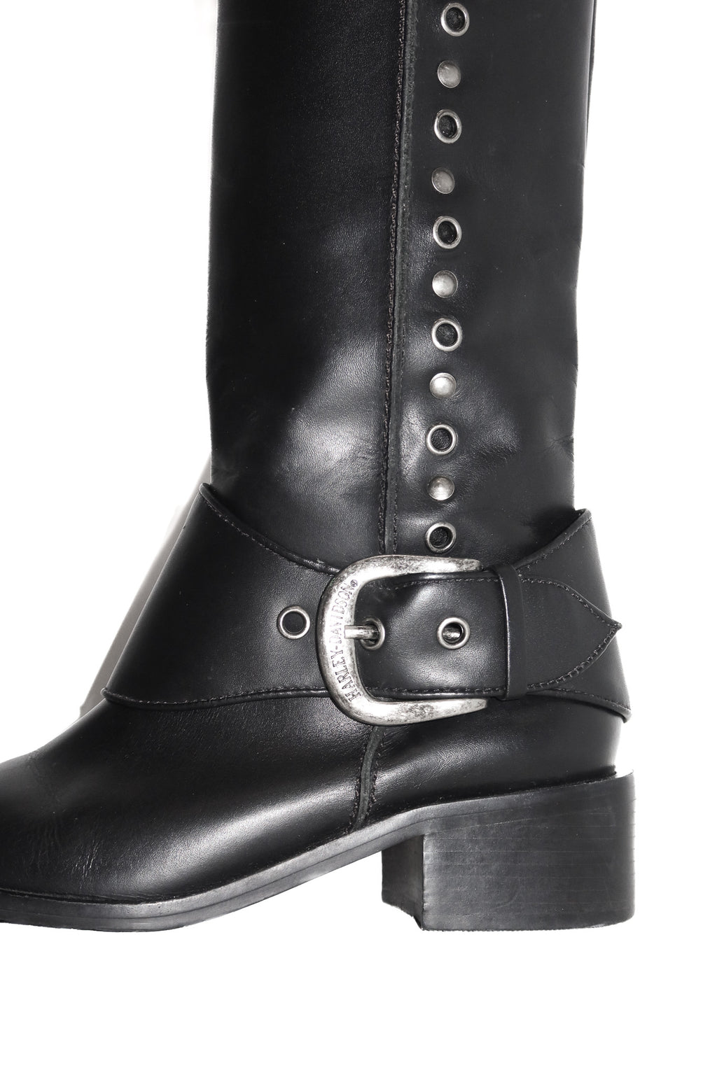 harley davidson leather harness riding boots black.