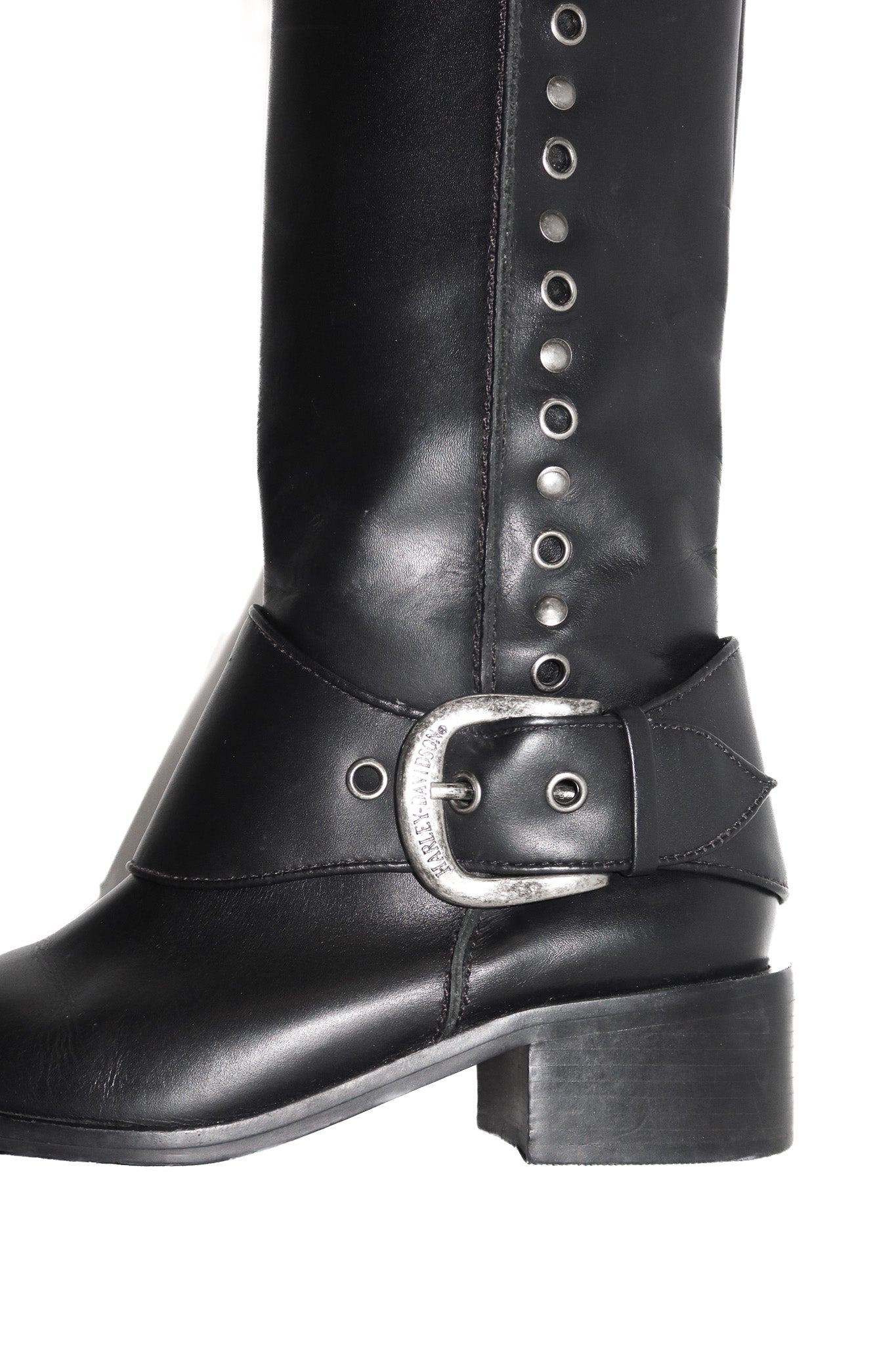 harley davidson leather harness riding boots black.