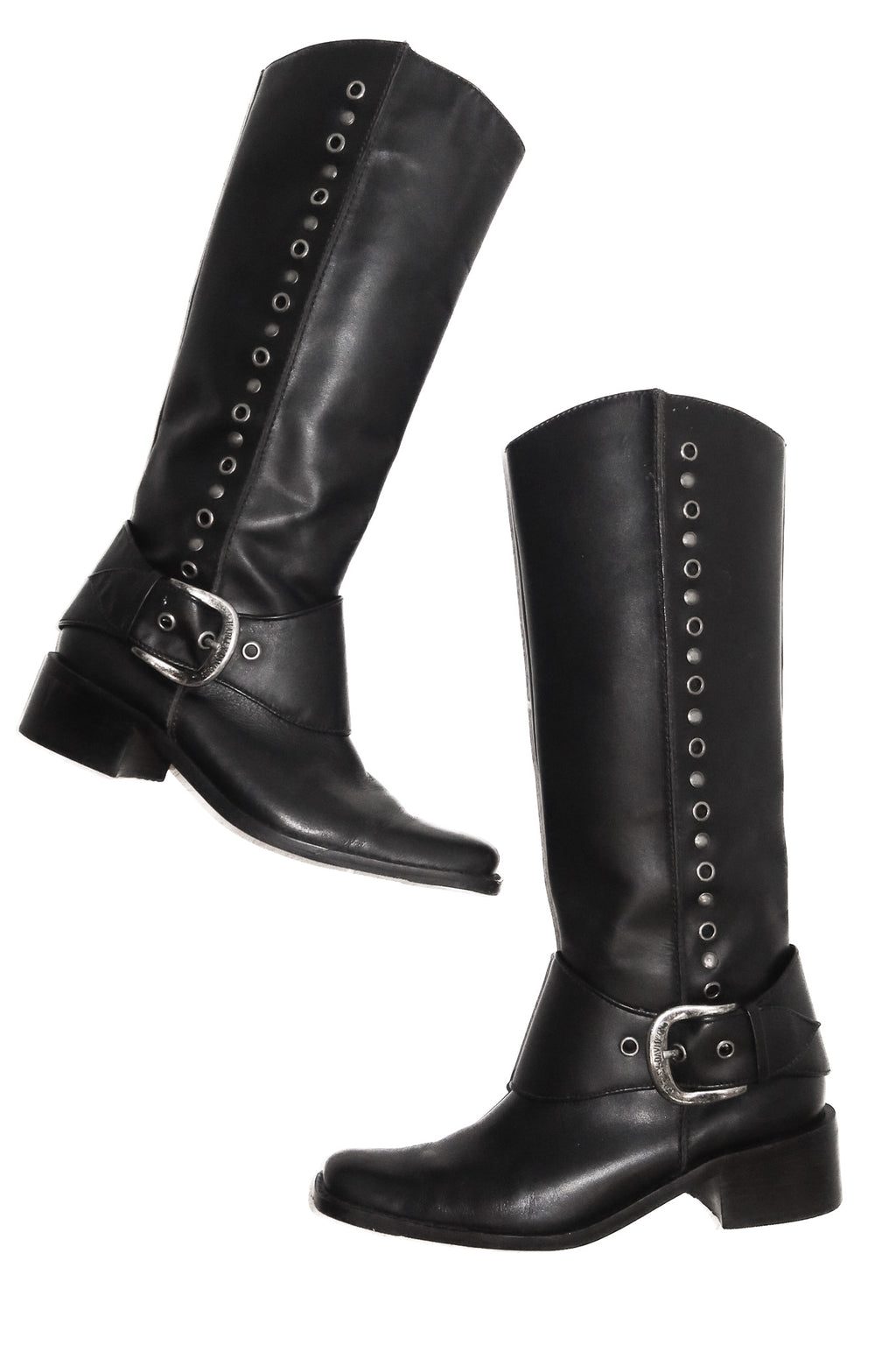 harley davidson leather harness riding boots black.