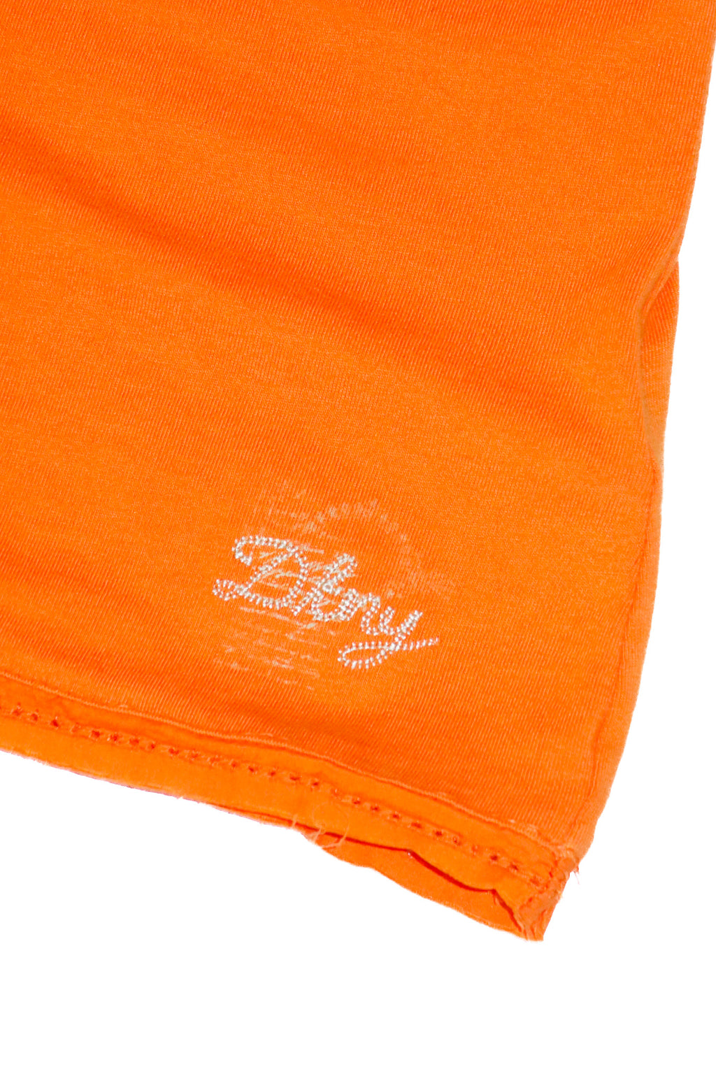 2000's dkny ruffle patch camisole top orange.