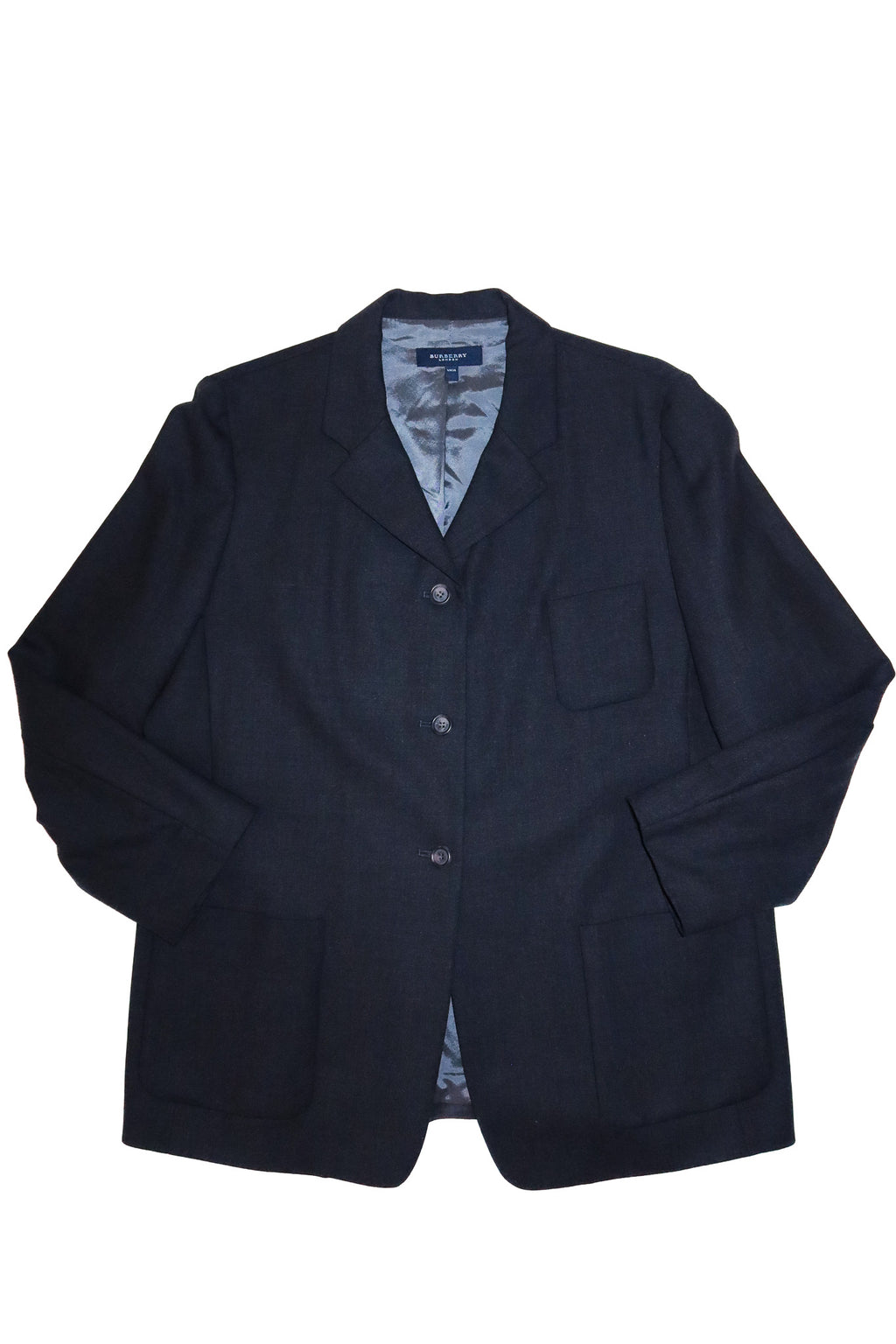 2000's burberry london tailored wool blazer charcoal.