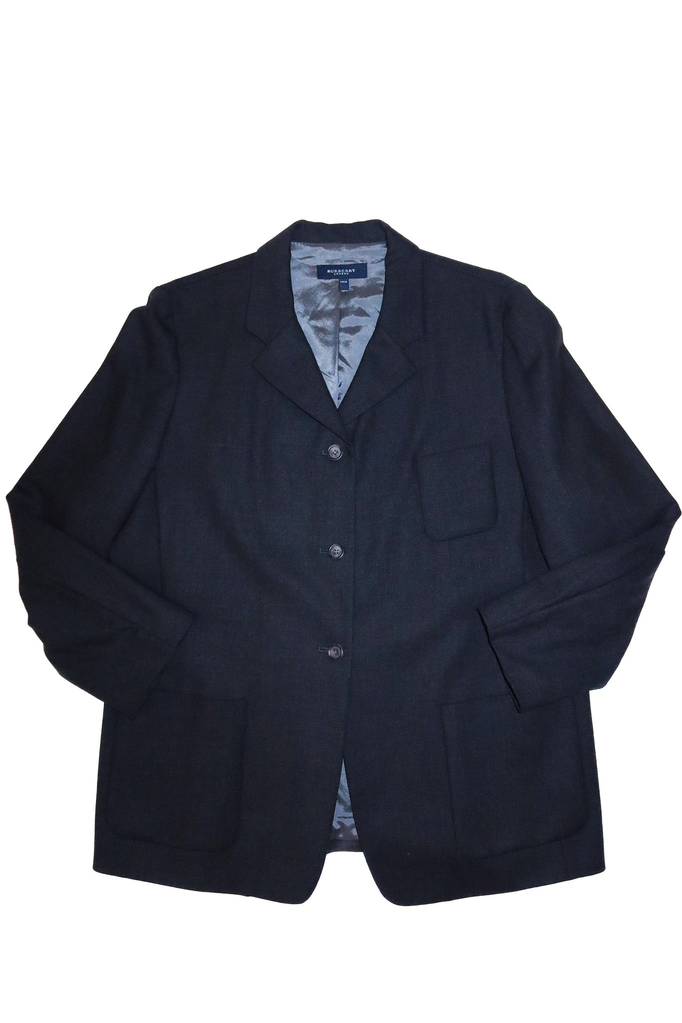 2000's burberry london tailored wool blazer charcoal.