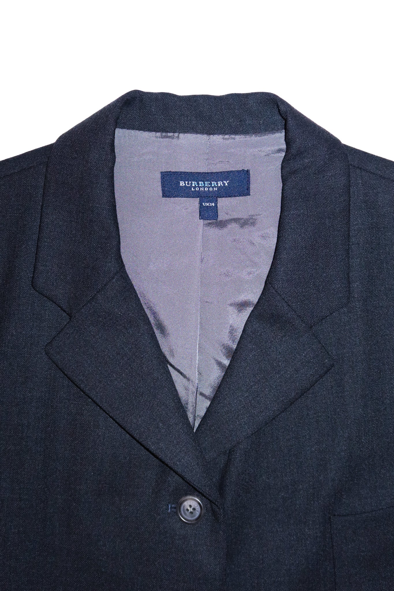2000's burberry london tailored wool blazer charcoal.