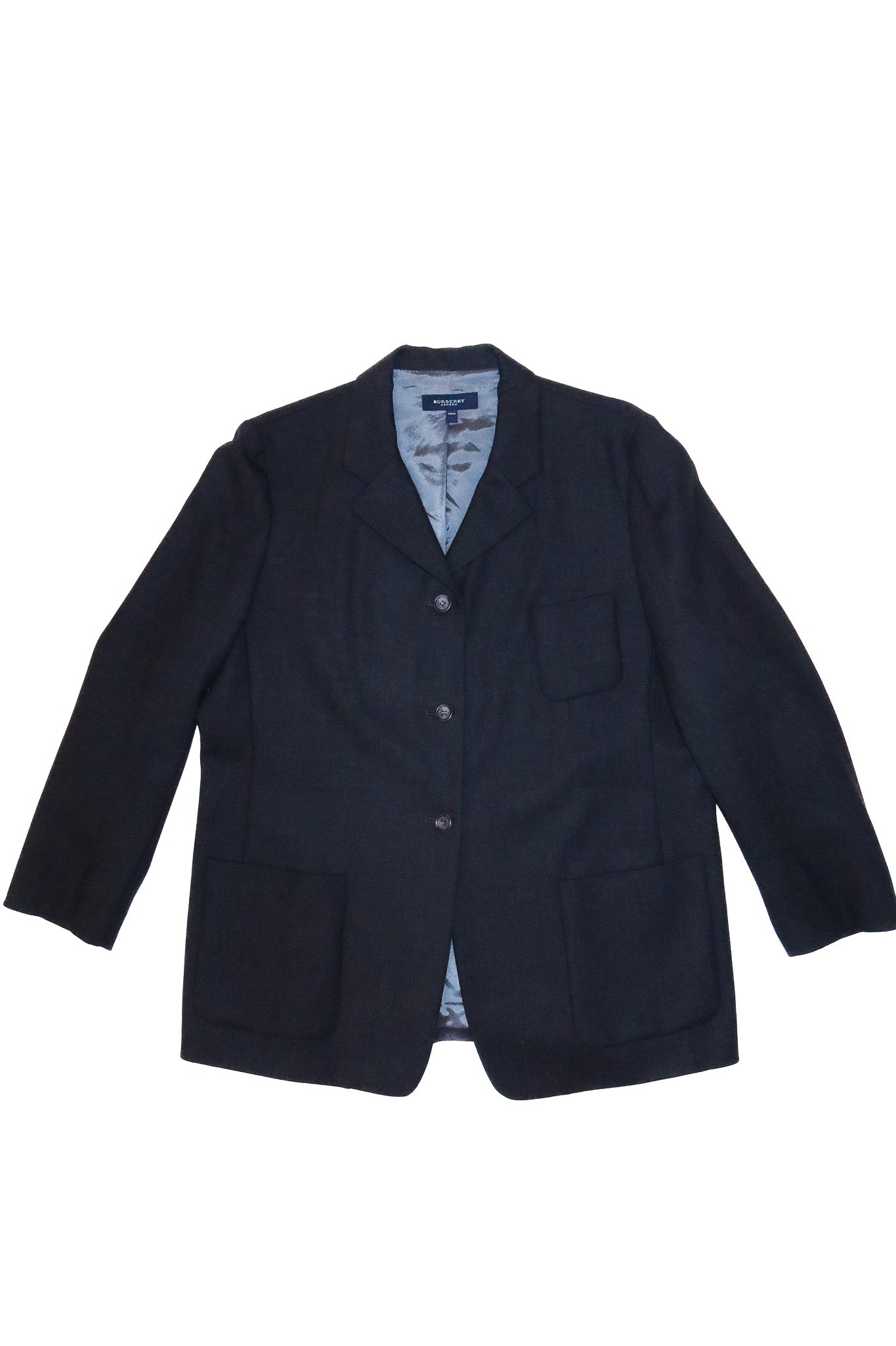 2000's burberry london tailored wool blazer charcoal.