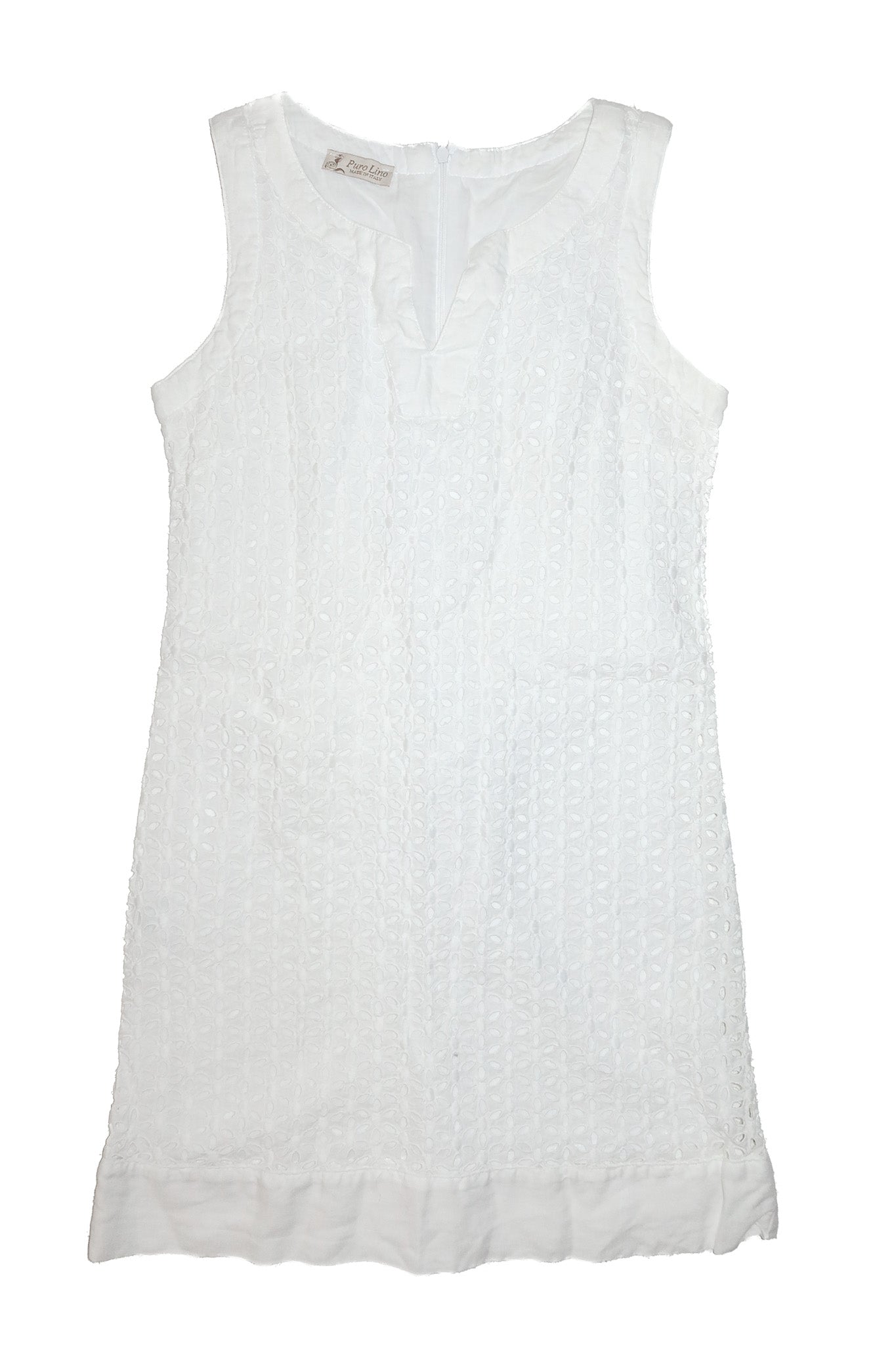 1980's puro lino sleeveless linen mini dress white.