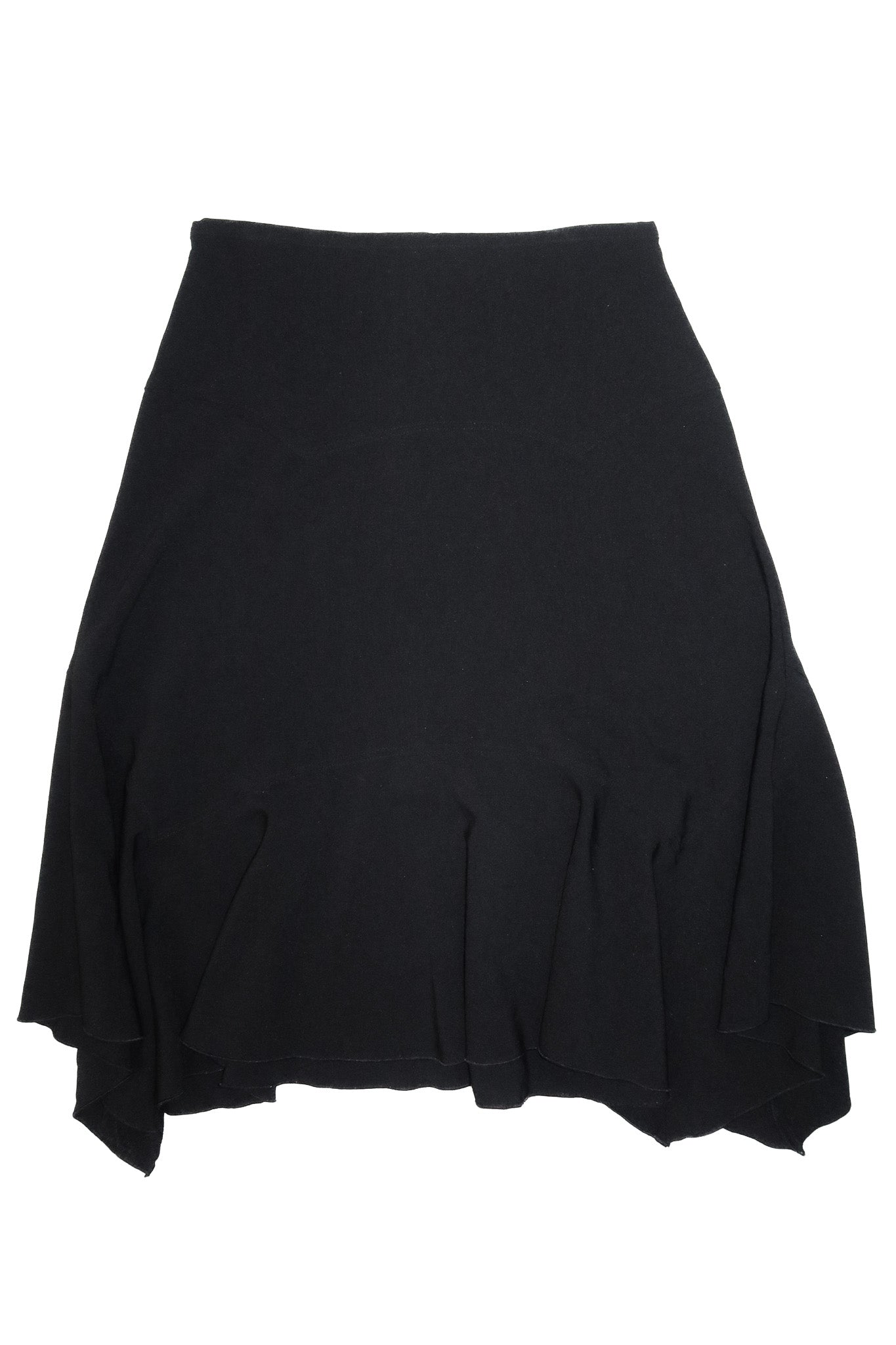 2000's wet seal asymmetric ruffle skirt black.