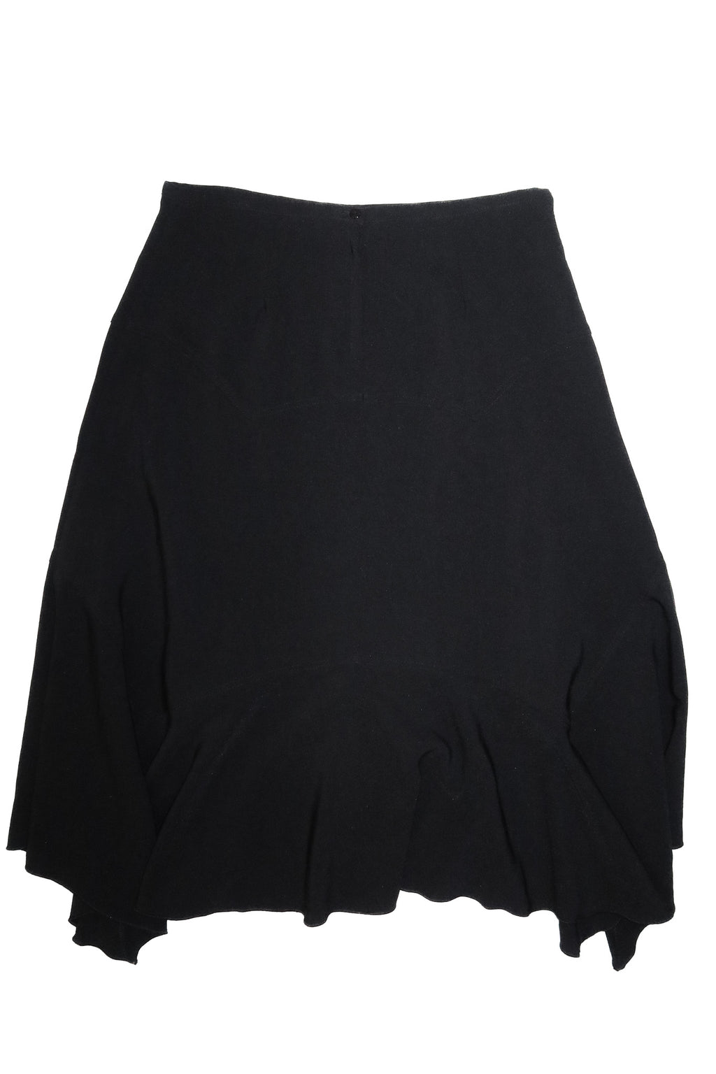 2000's wet seal asymmetric ruffle skirt black.
