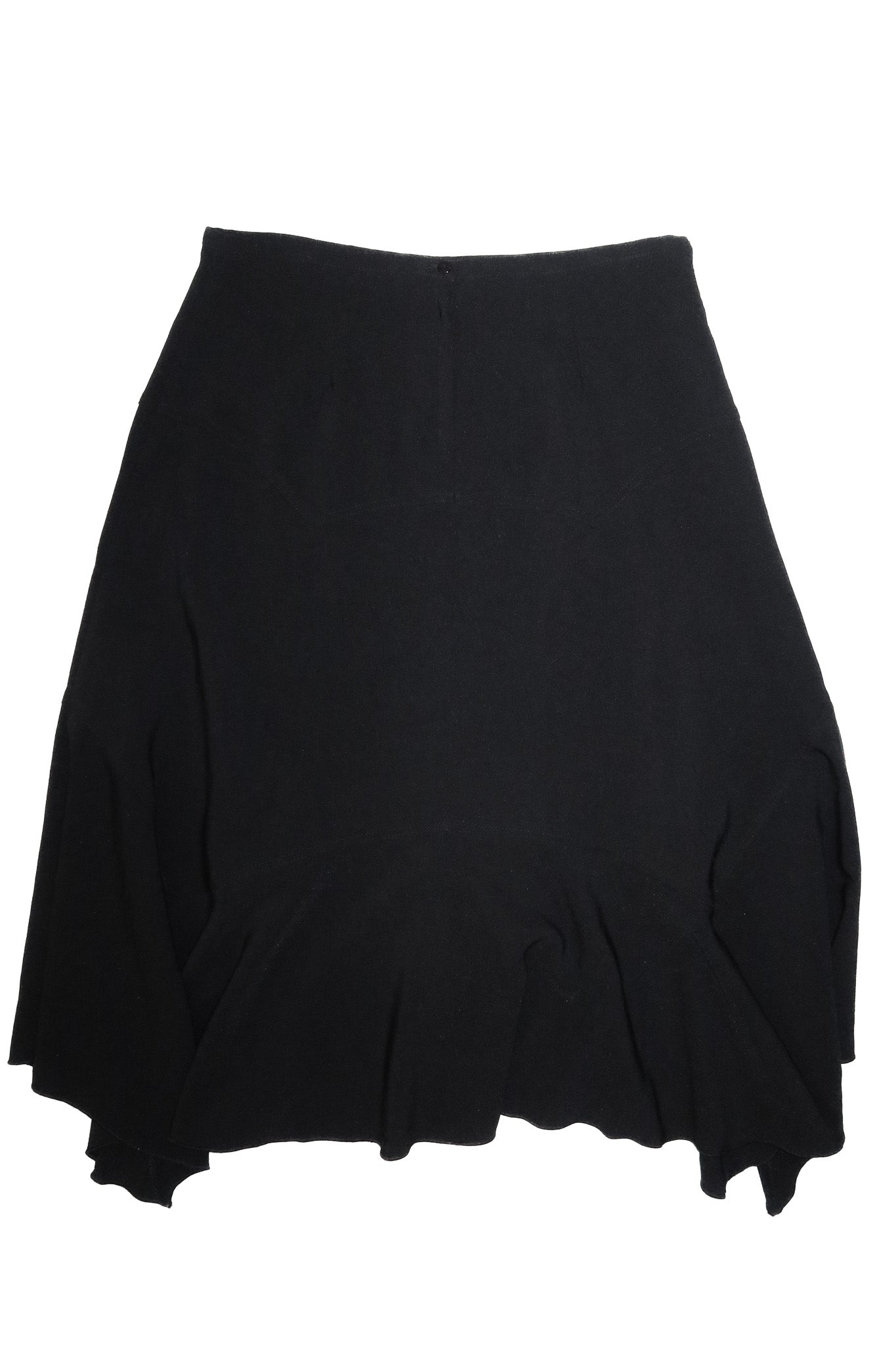 2000's wet seal asymmetric ruffle skirt black.