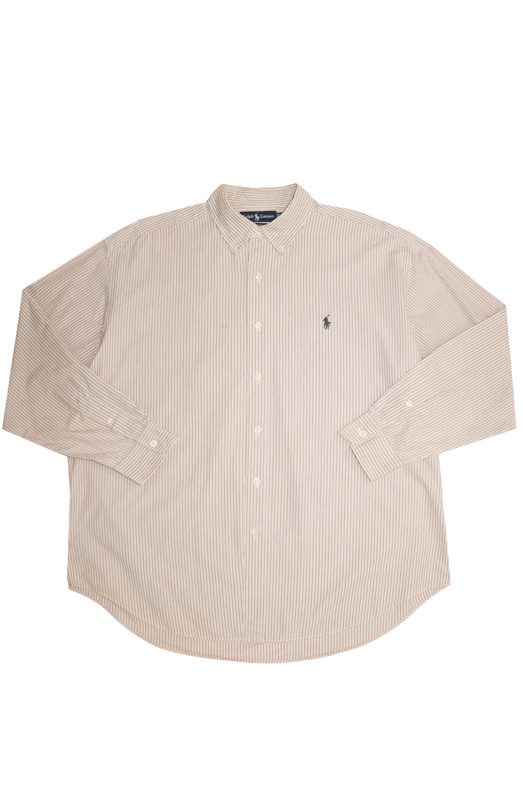 1990's ralph lauren blake striped shirt beige / white.