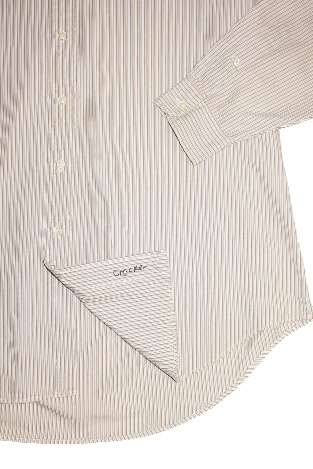 1990's ralph lauren blake striped shirt beige / white.