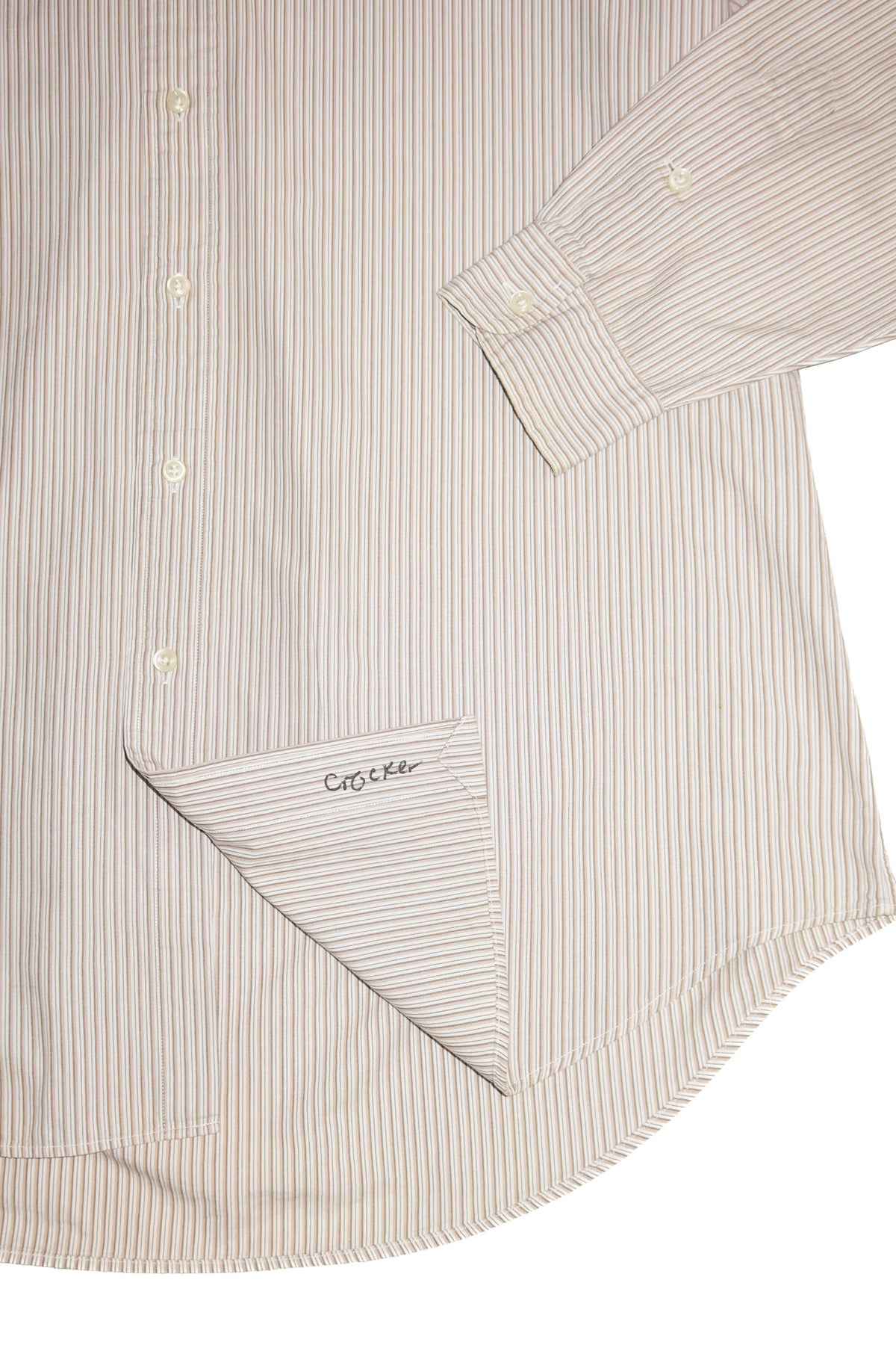 1990's ralph lauren blake striped shirt beige / white.