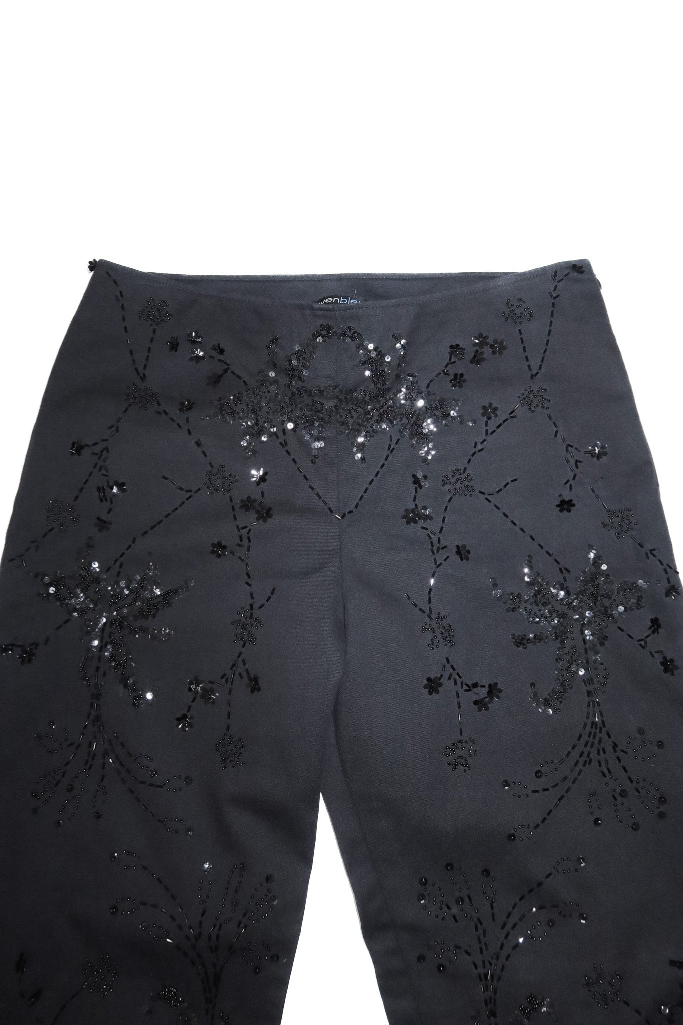 2000's haven bleu embroidered pants black.
