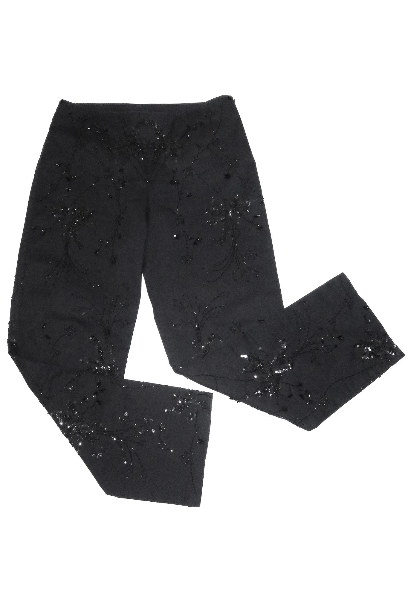 2000's haven bleu embroidered pants black.