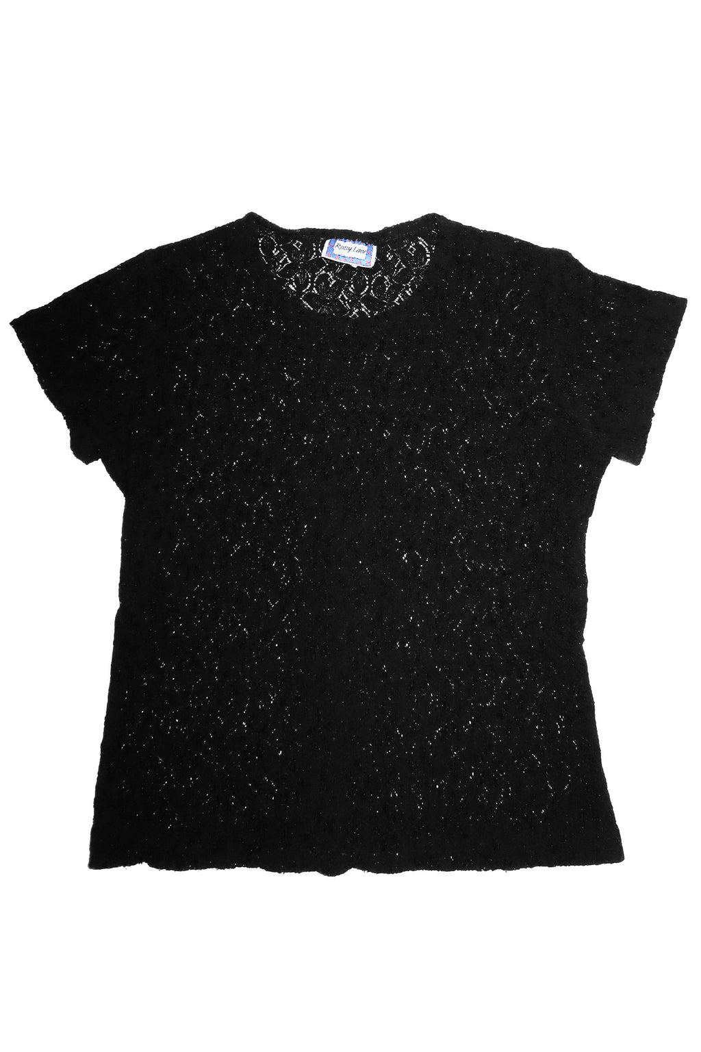 1990’s rosy lane lace knit top black.