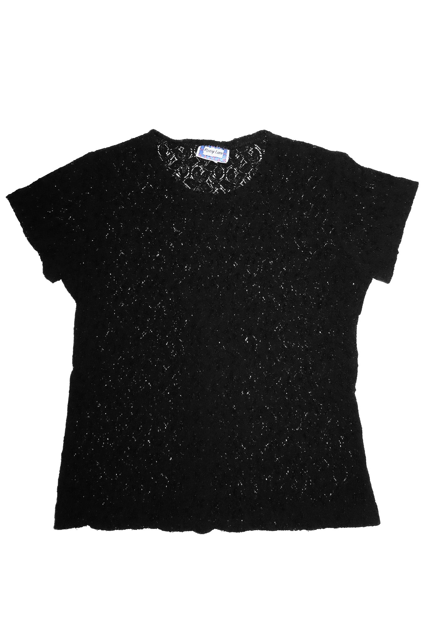 1990’s rosy lane lace knit top black.