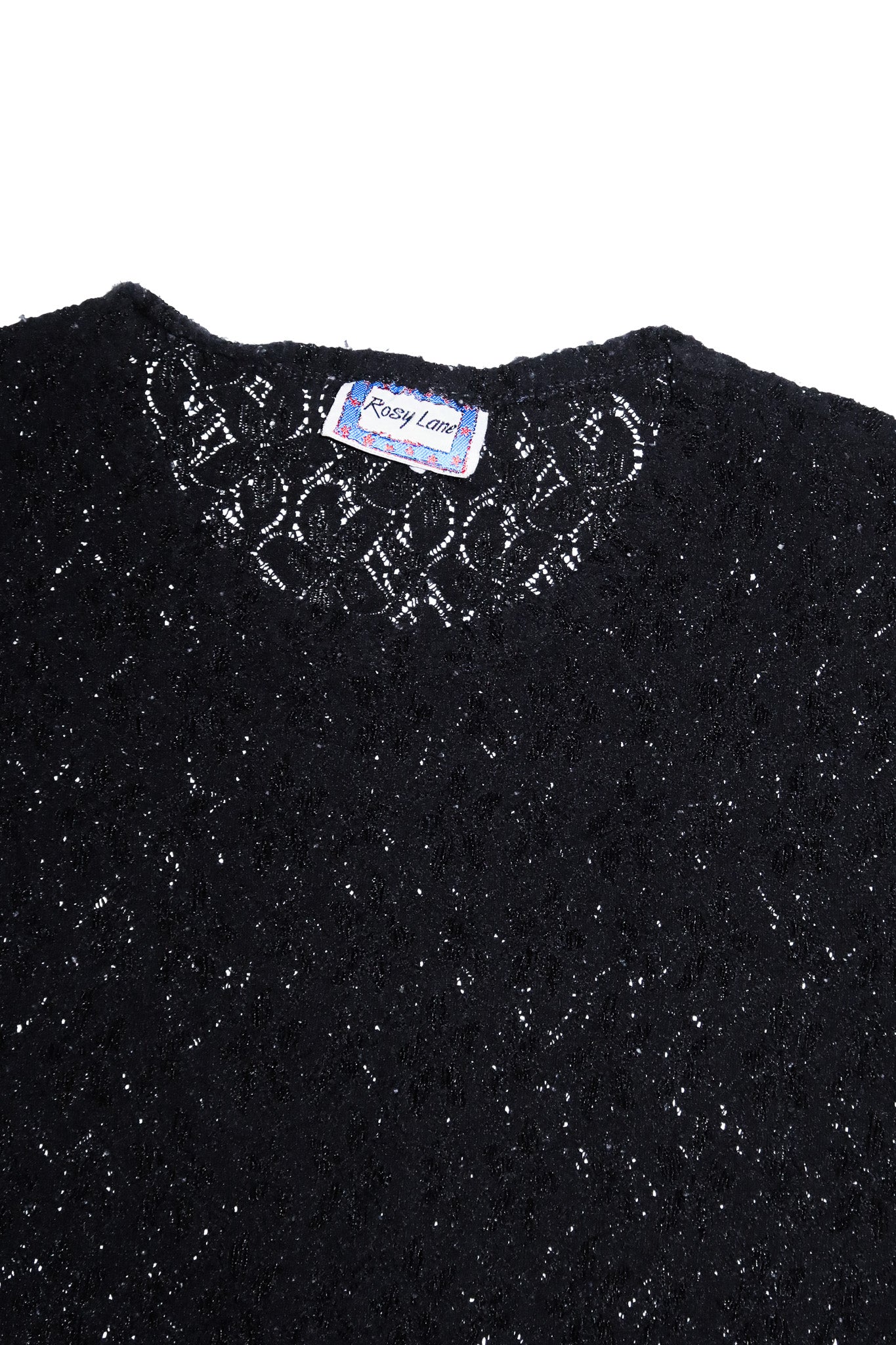 1990’s rosy lane lace knit top black.