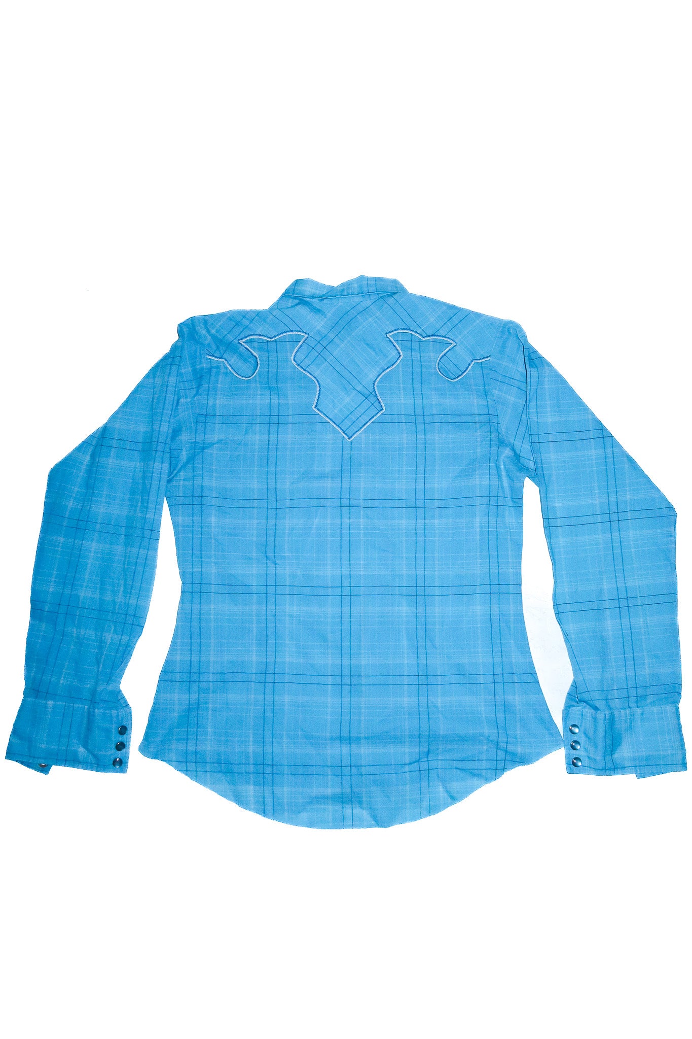 1980’s h bar c ranchwear embroidered western shirt blue.