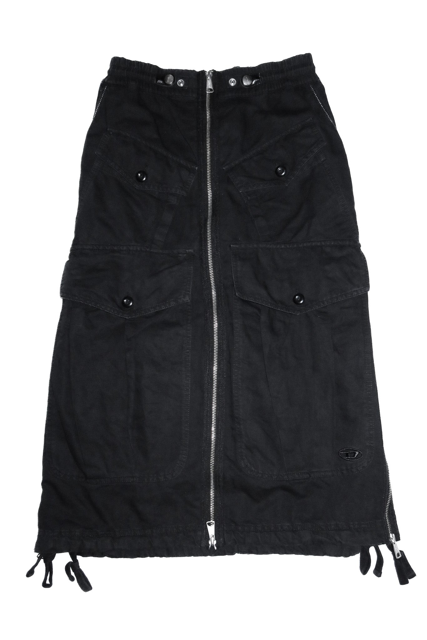 2000’s diesel o-ginestra cargo midi skirt black.