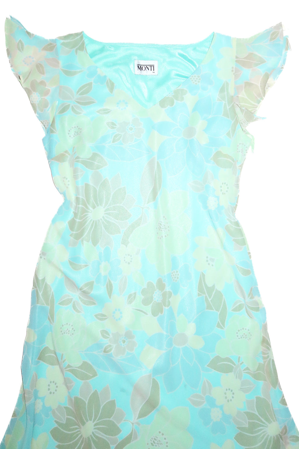 1990’s monti sheer floral maxi dress blue.