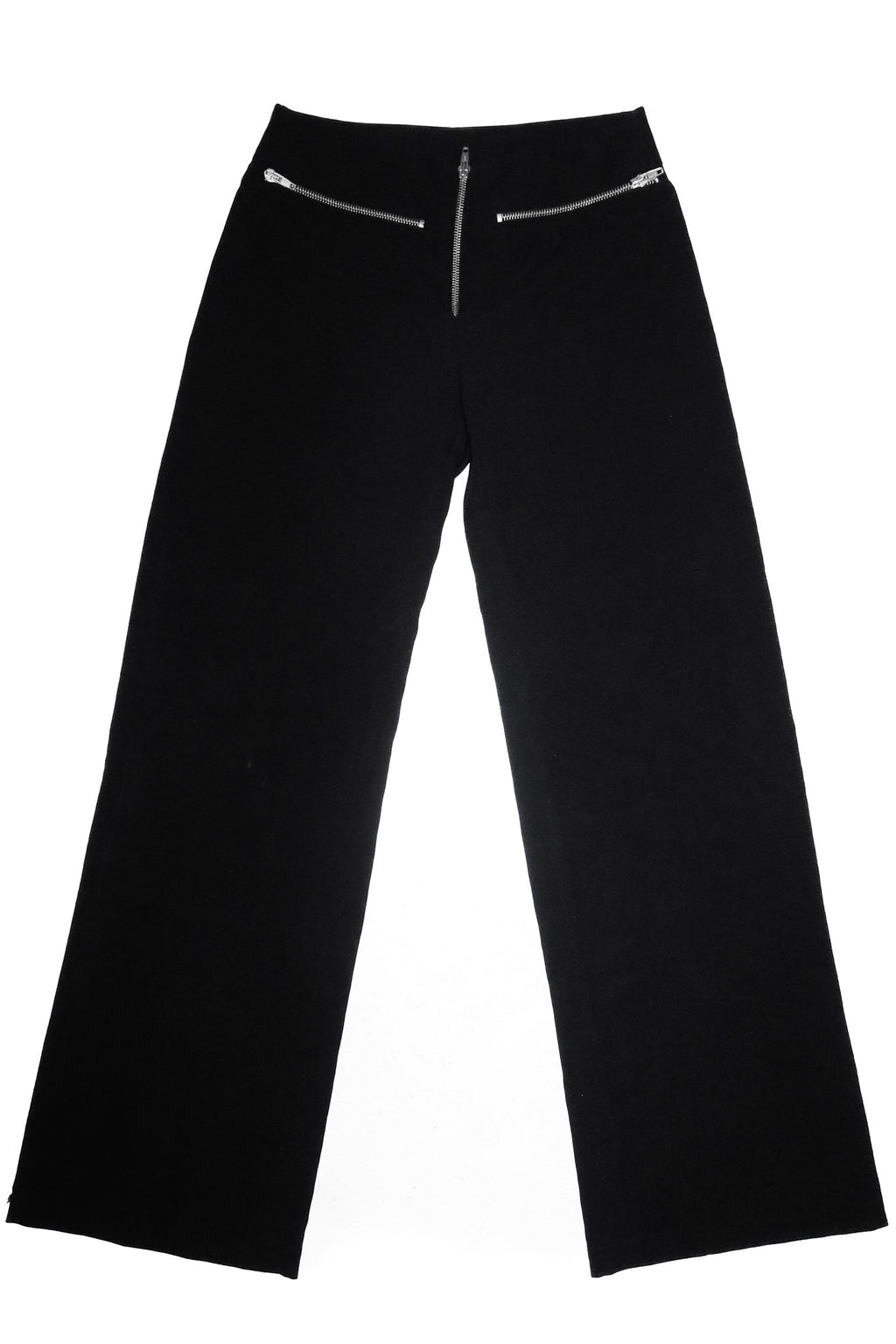 1990’s westco zip detail flared pants black.