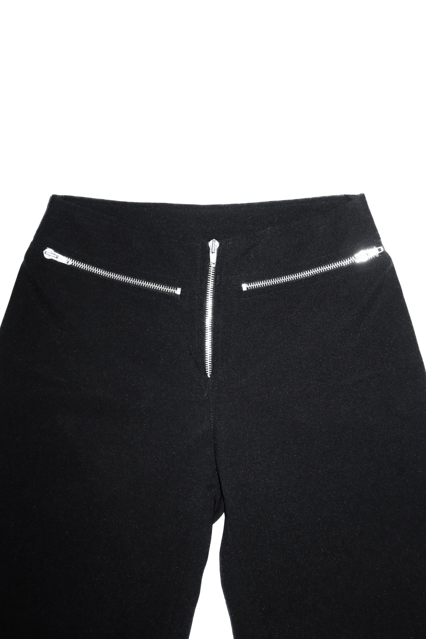 1990’s westco zip detail flared pants black.